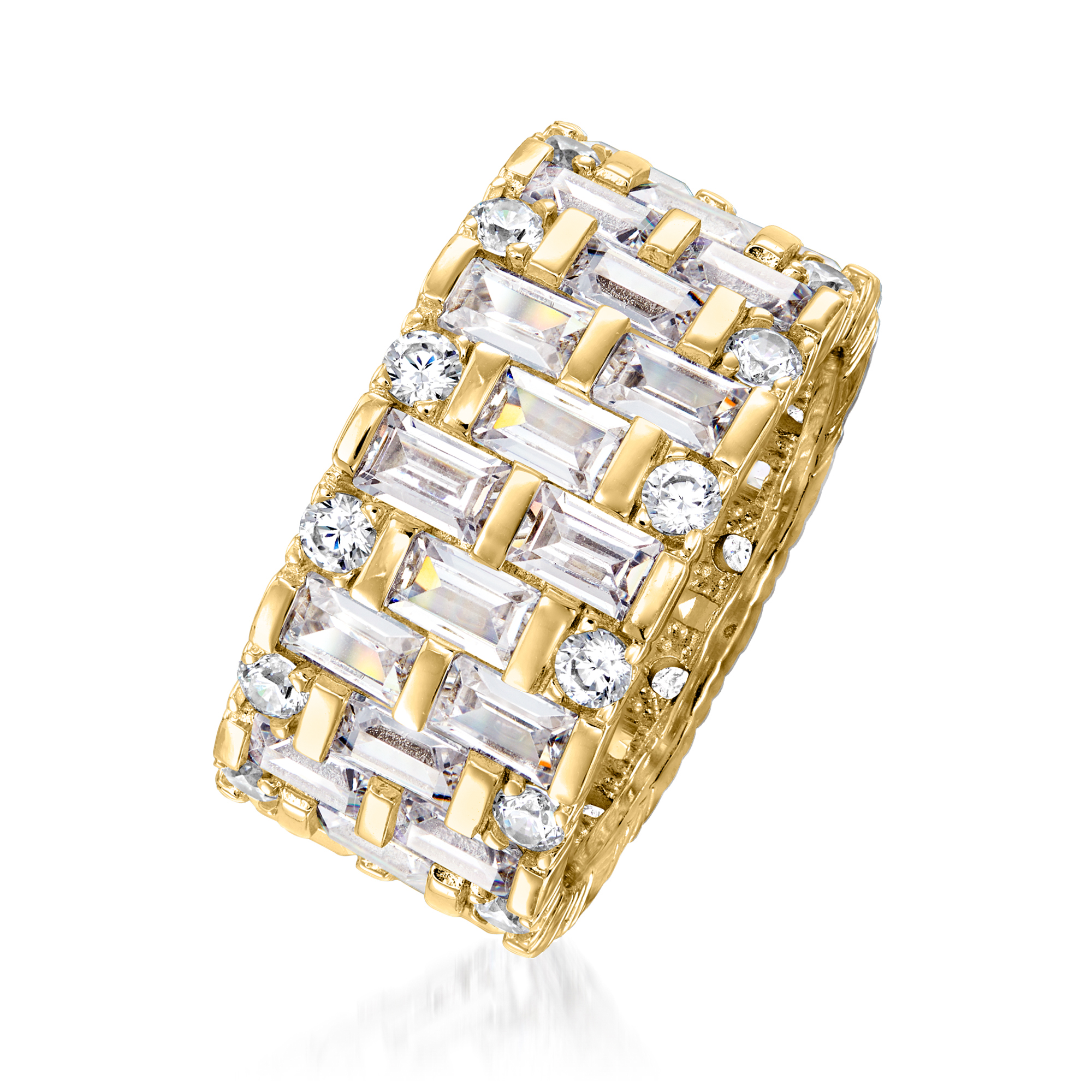 6.55 ct. t.w. Baguette and Round CZ Eternity Band in 18kt