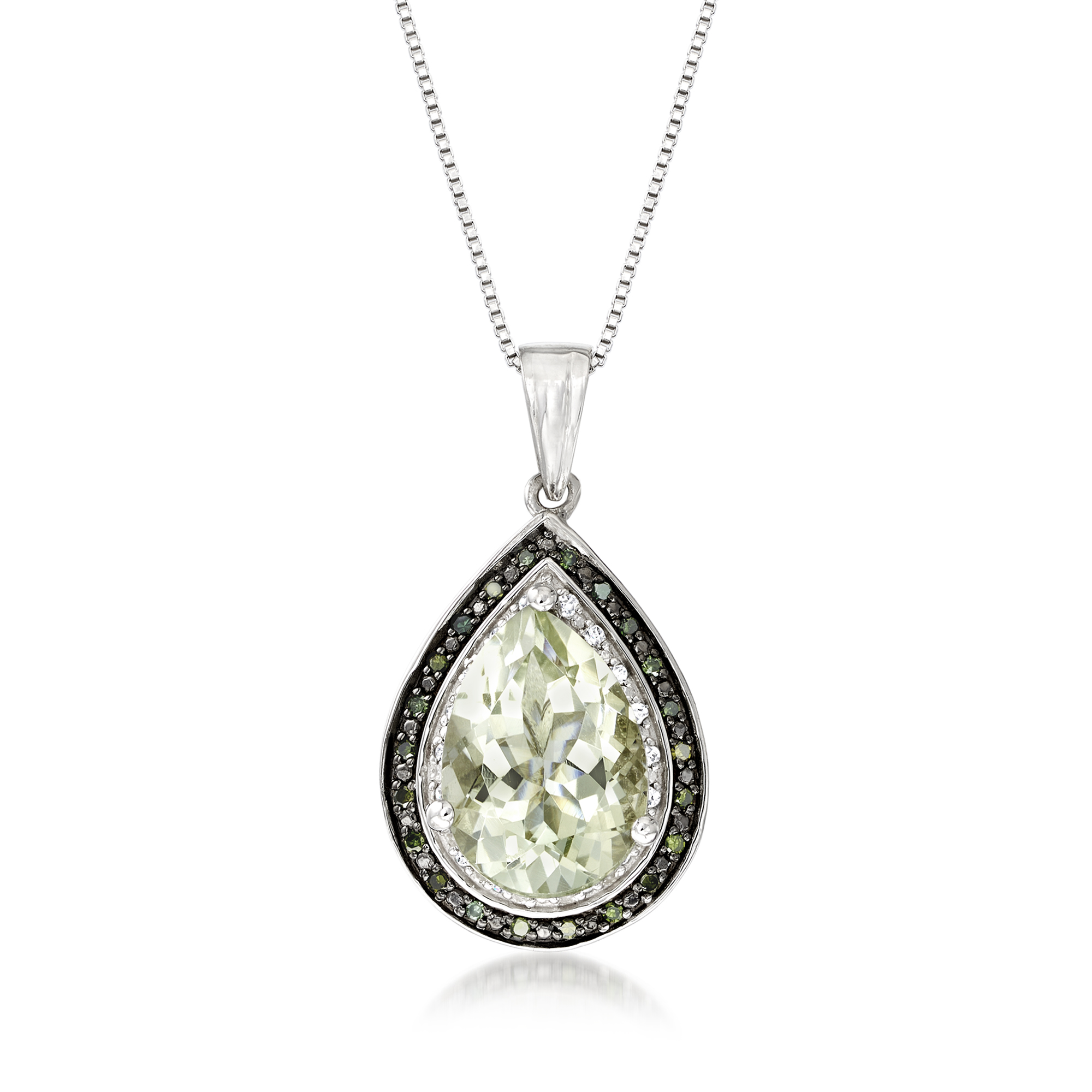 t.w Ross-Simons 5.00 Carat Green Prasiolite and .20 ct Peridot Pendant Necklace in Sterling Silver 