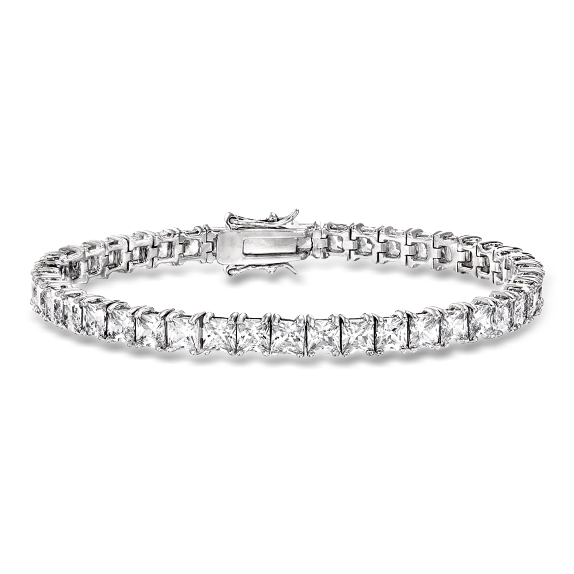 16.00 ct. t.w. Princess-Cut CZ Tennis Bracelet in Sterling Silver