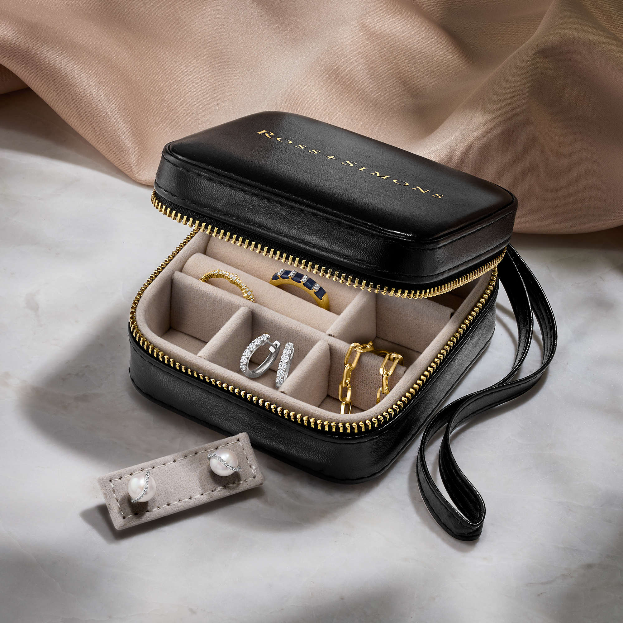 Ross-Simons Black Faux Leather Jewelry Travel Case | Ross Simons