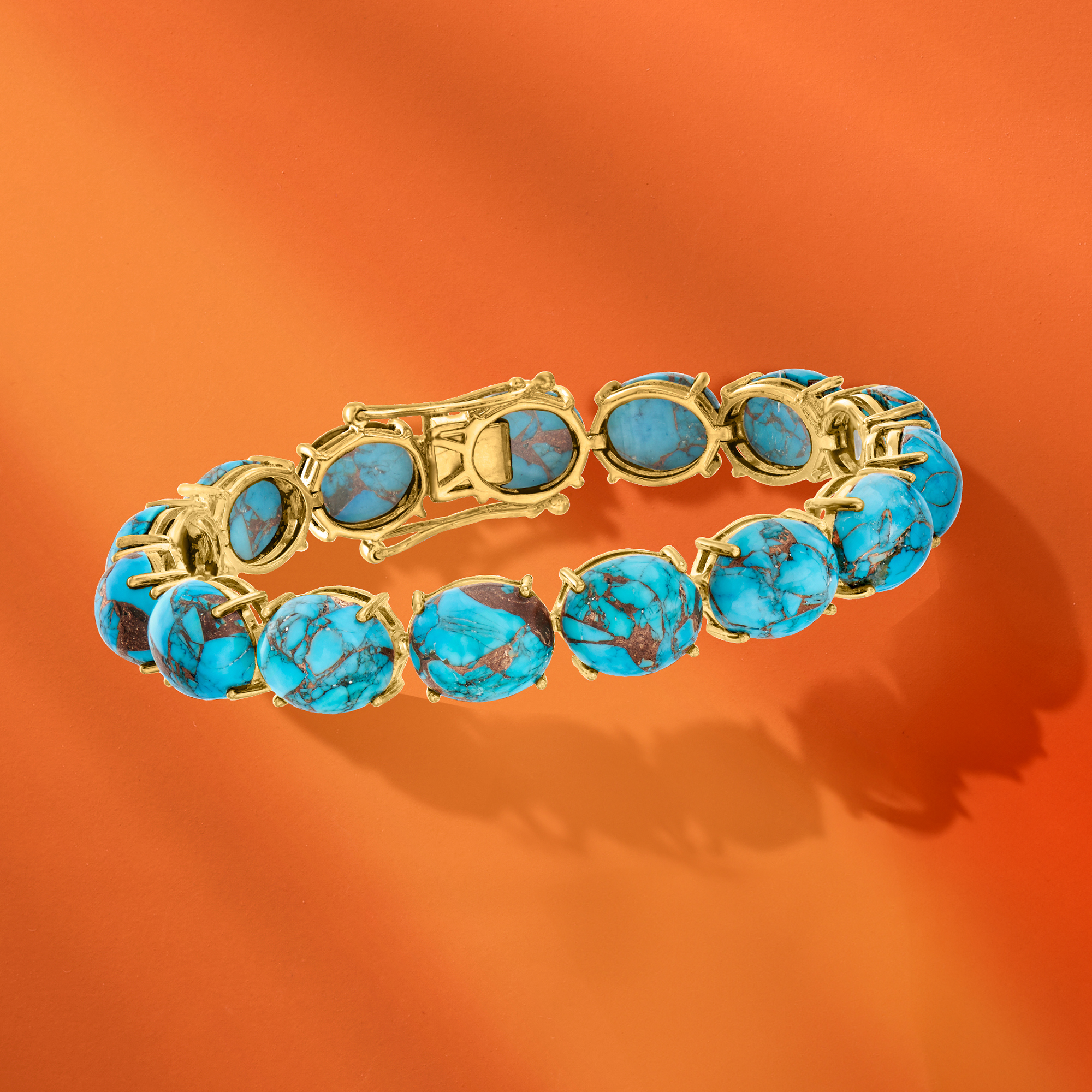 Turquoise Rings Rectangular Turquoise Ring In 18kt Gold Over