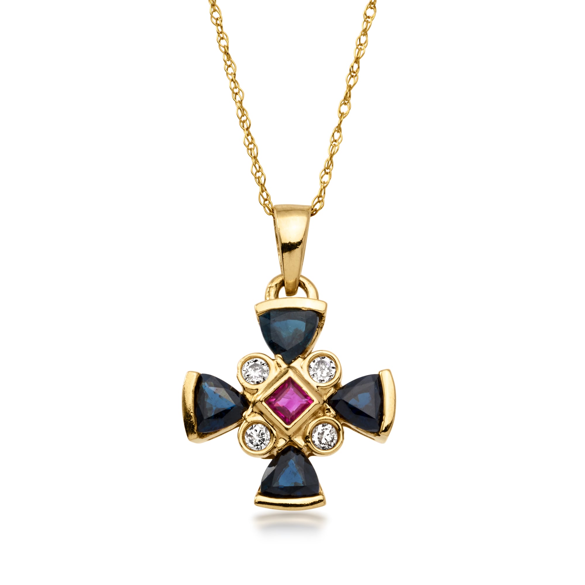 Multicolored Mother-of-Pearl Pendant Necklace with .39 ct. t.w.