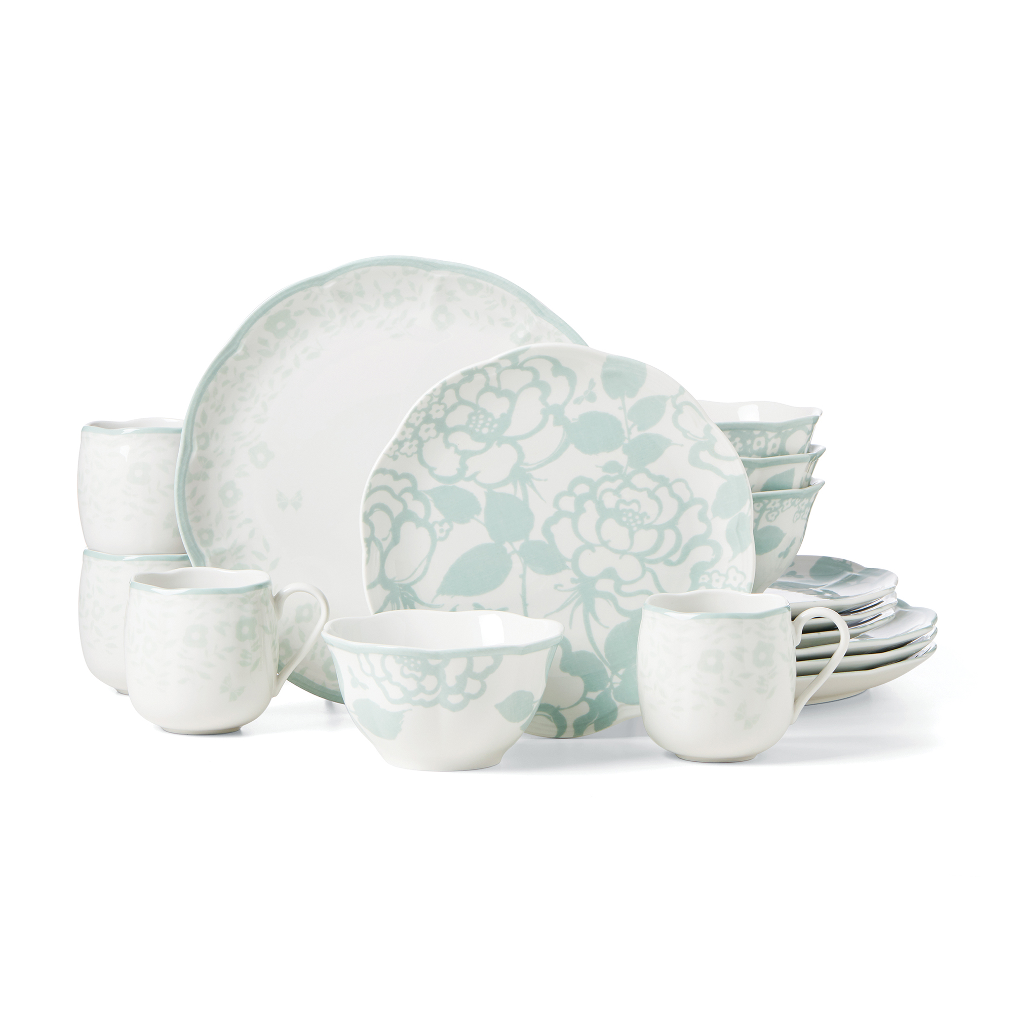 Lenox "Butterfly Meadow Cottage Sage" 16-pc. Service for 4 Porcelain ...