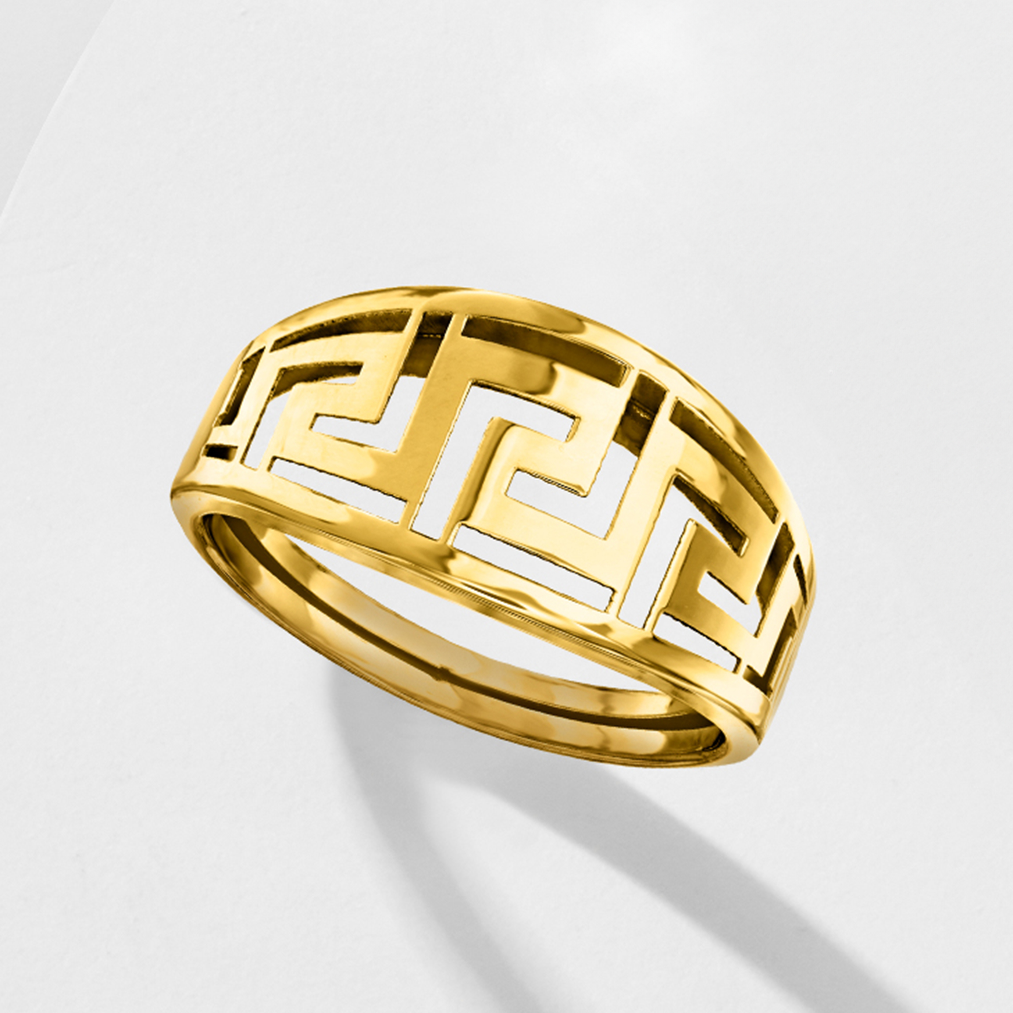 Italian 14kt Yellow Gold Greek Key Ring | Ross Simons