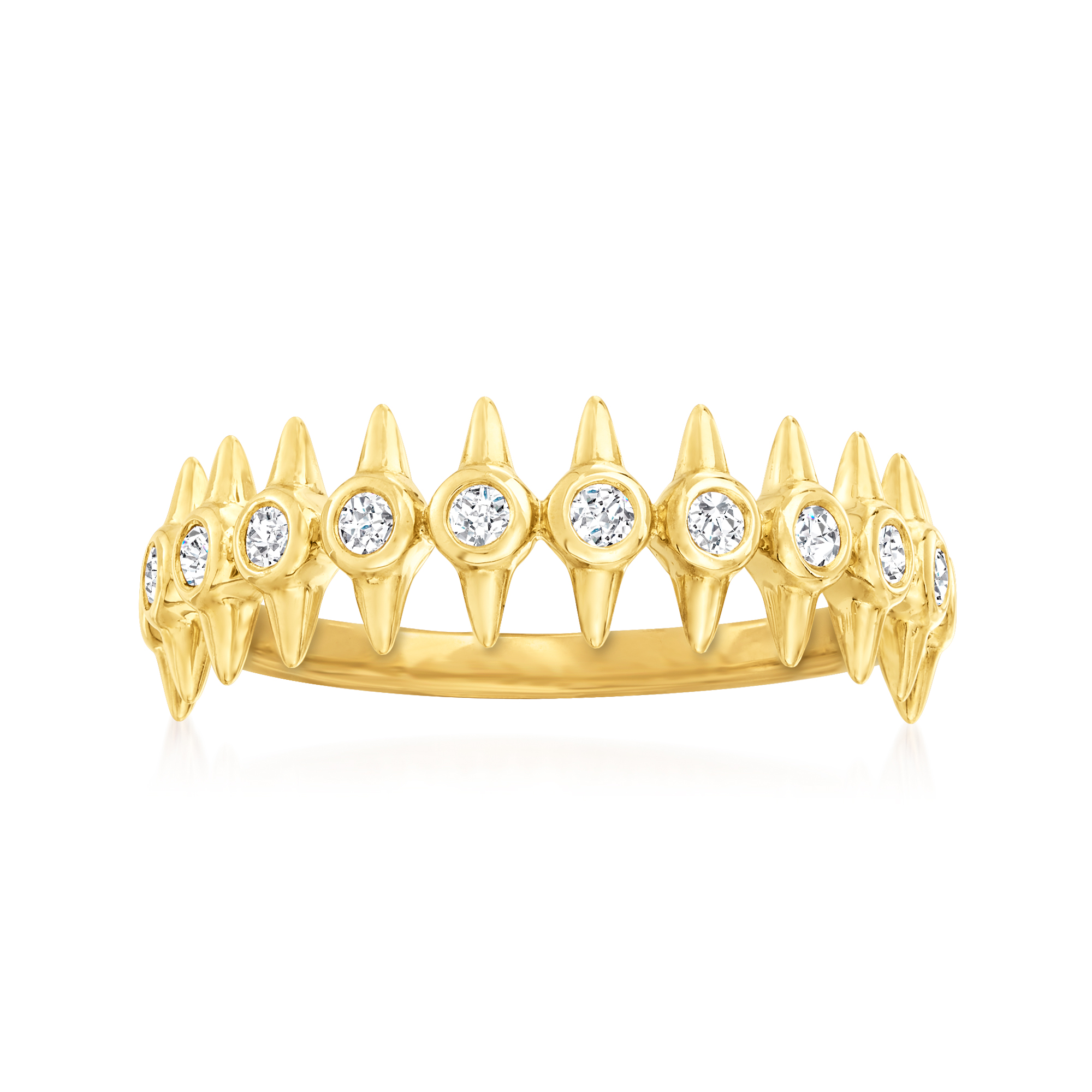.25 ct. t.w. Diamond Spike Ring in 18kt Gold Over Sterling RossSimons