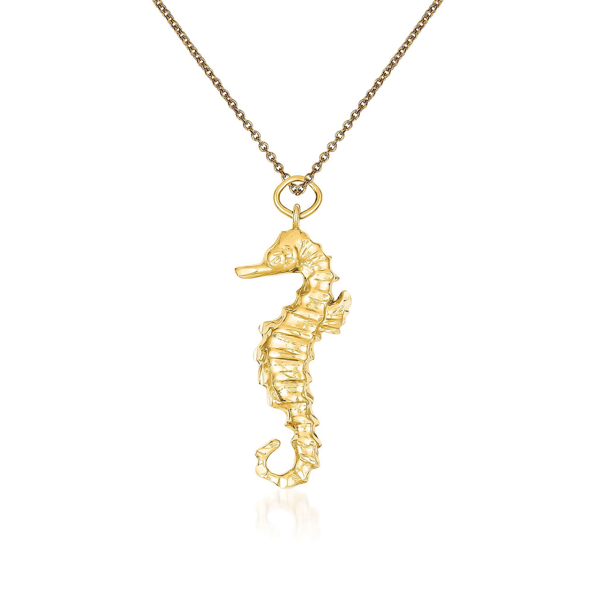 14kt Yellow Gold Seahorse Pendant 