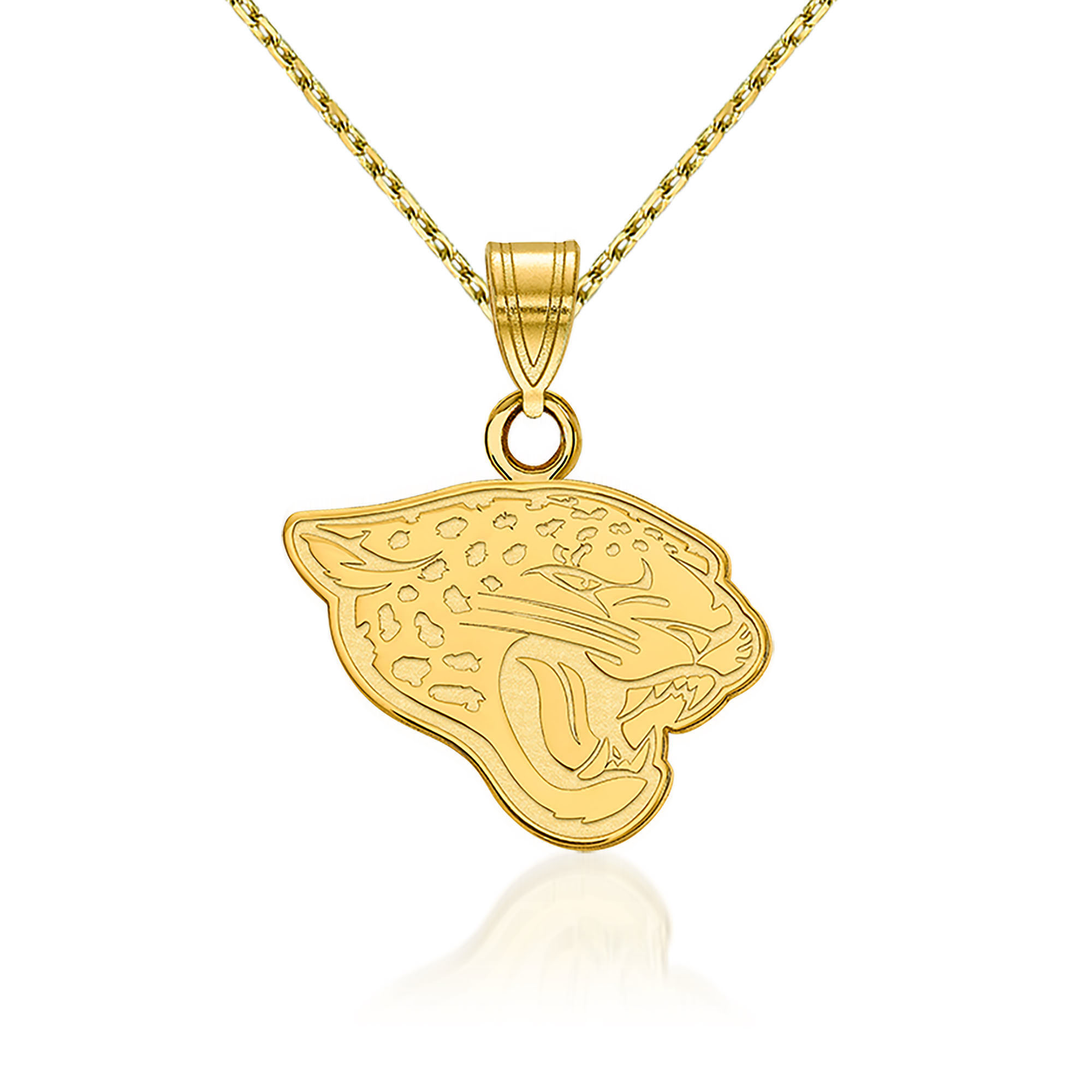 14kt Yellow Gold NFL Jacksonville Jaguars Pendant Necklace. 18