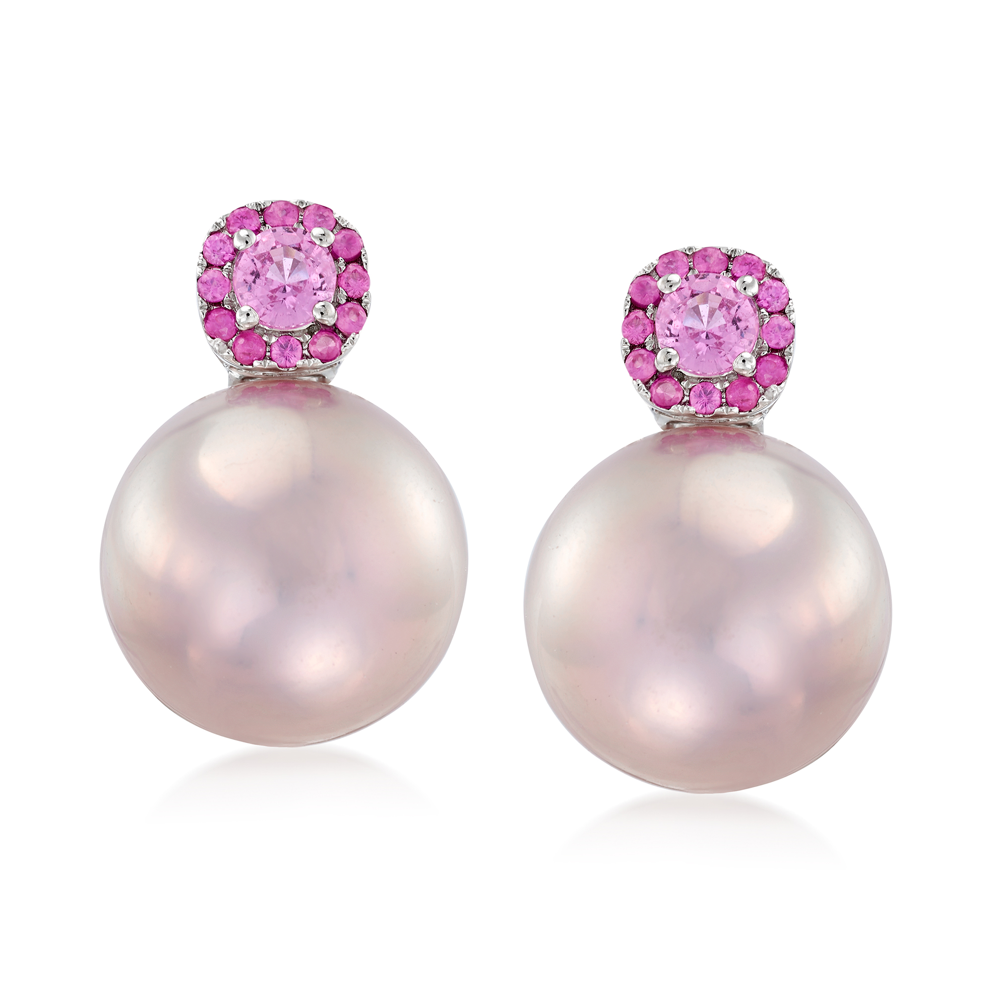 14-15mm Pink Cultured Pearl and .80 ct. t.w. Pink Sapphire 