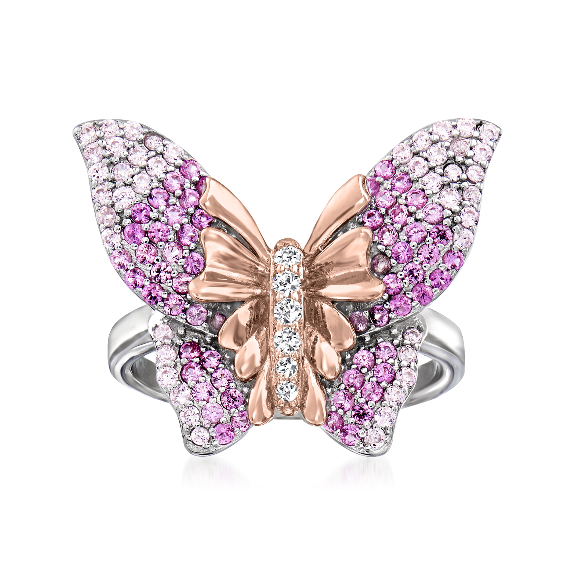 Pink butterfly ring deals