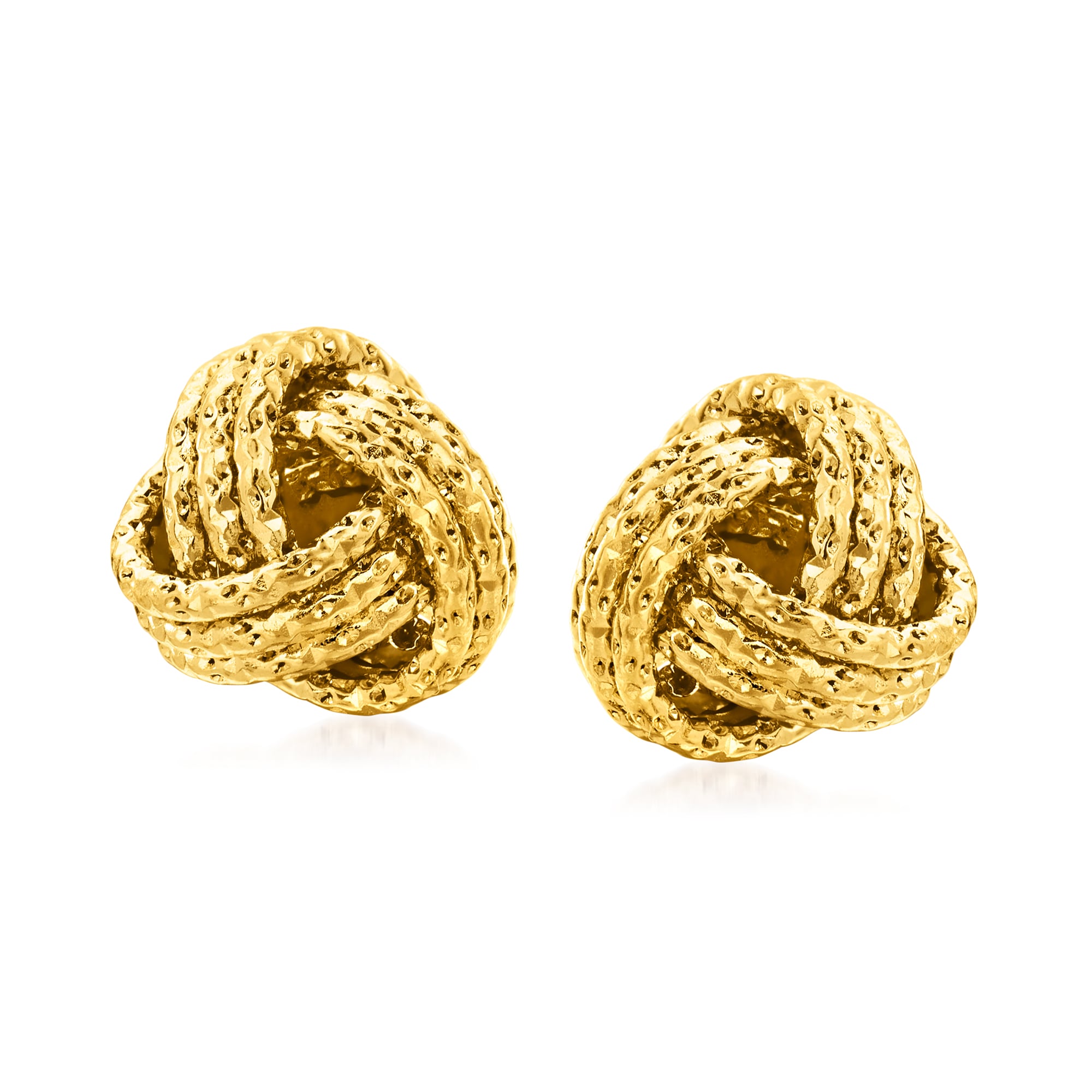 Italian 14kt Yellow Gold Love Knot Stud Earrings | Ross Simons