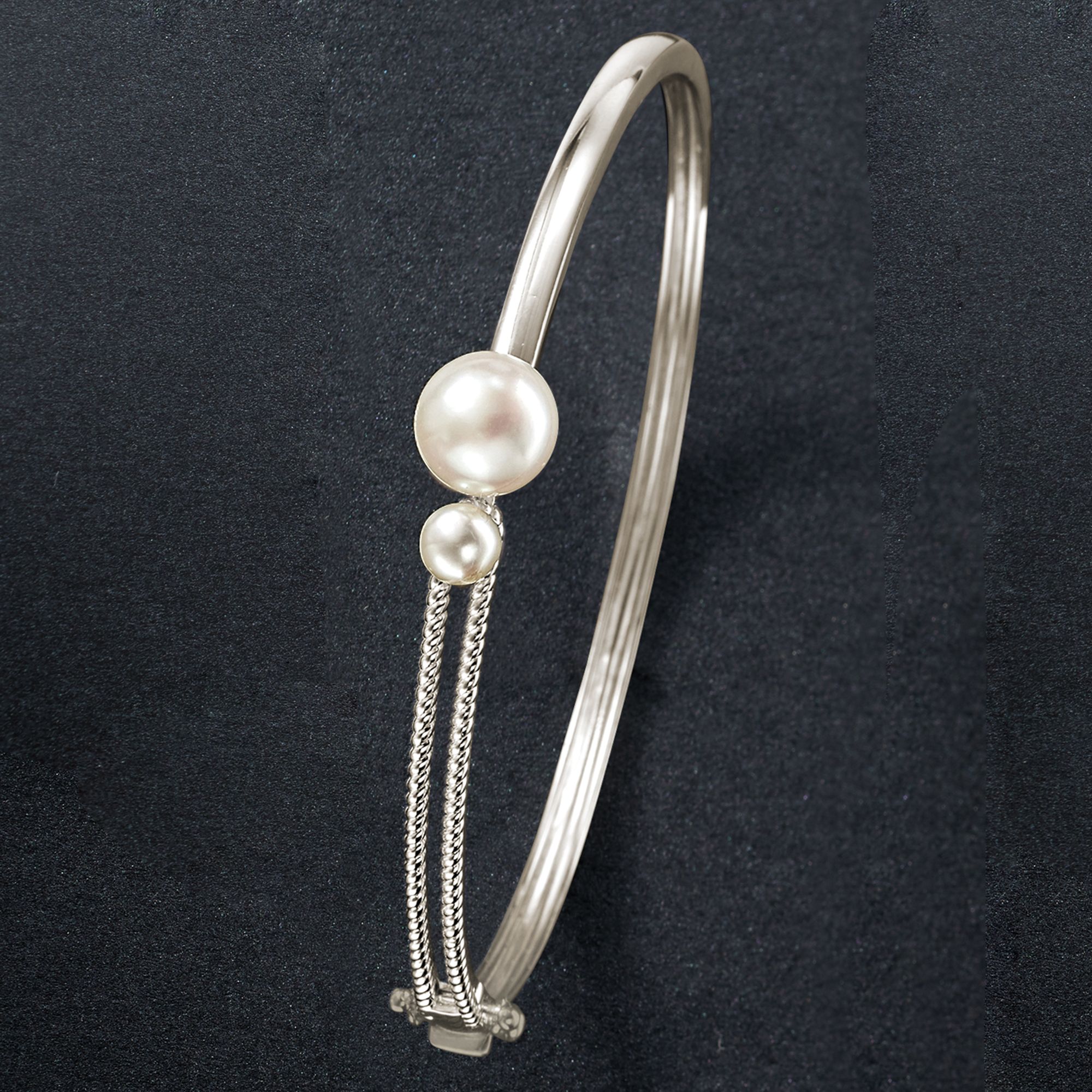 5-9.5mm Cultured Pearl Bangle Bracelet in Sterling Silver | Ross