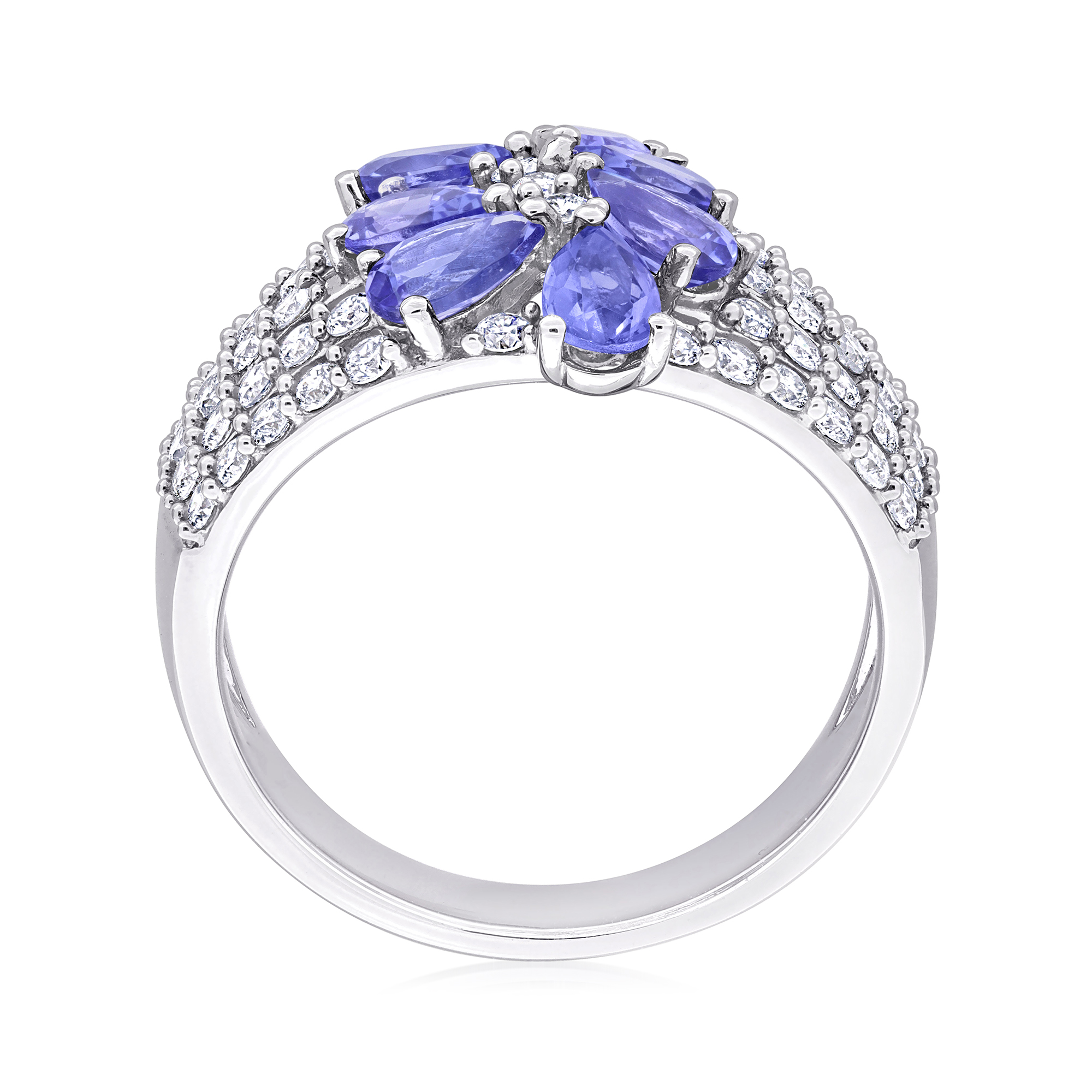 1.00 ct. t.w. Tanzanite and .82 ct. t.w. Diamond Multi-Row