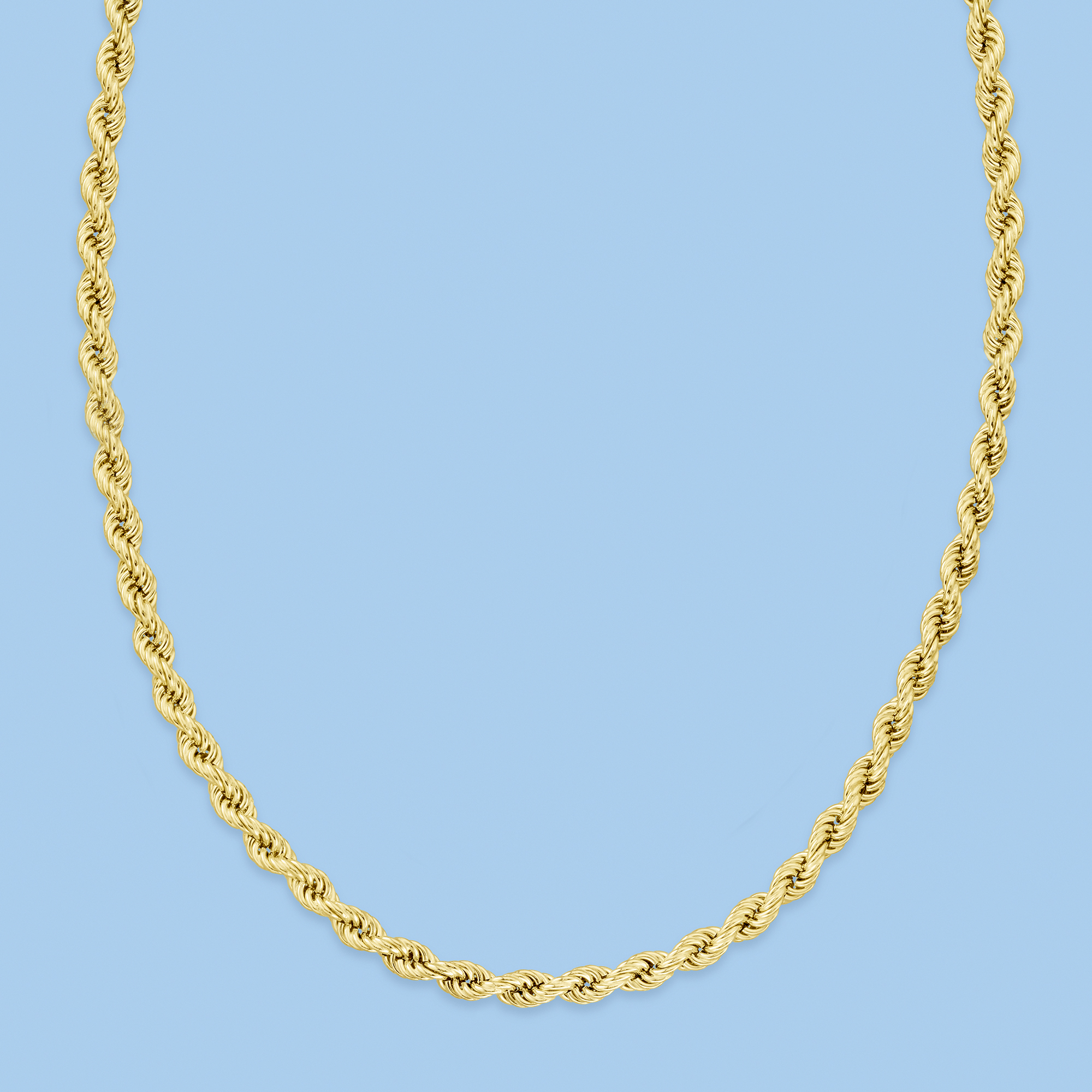 4mm 18kt Gold Over Sterling Rope-Chain Necklace | Ross Simons