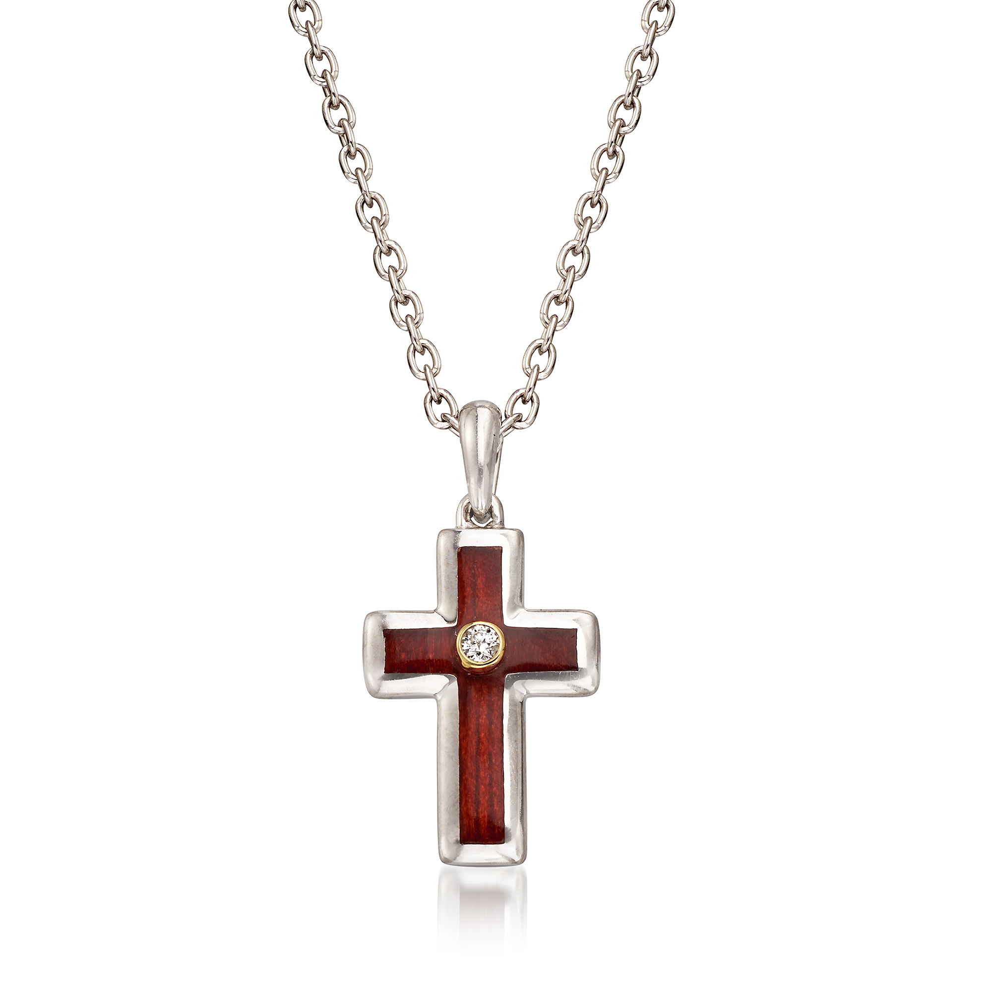 The World Jewelry Center 14k Yellow Gold CZ Religious Cross Pendant with 1.6mm Cable Chain Necklace The World Jewelry Center 14k Yellow Gold CZ Religious Cross Pendant with 1.6mm Cable Chain Necklace