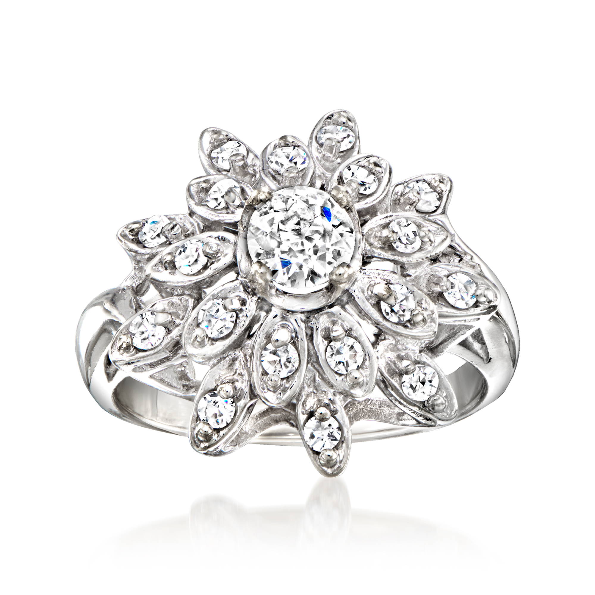 C. 1980 Vintage .90 ct. t.w. Diamond Cluster Ring in 14kt