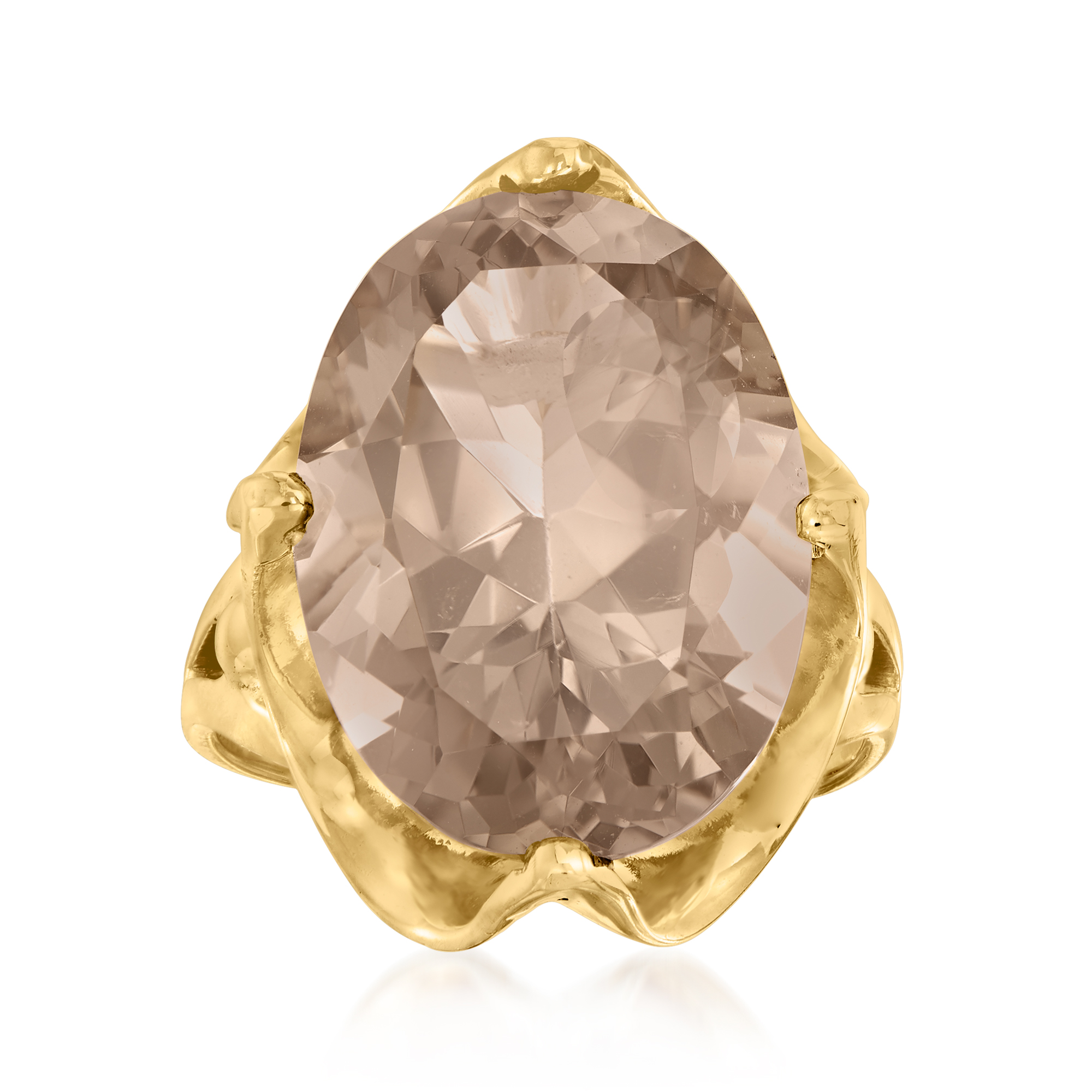 C. 1960 Vintage 12.04 Carat Smoky Quartz Ring in 14kt Yellow