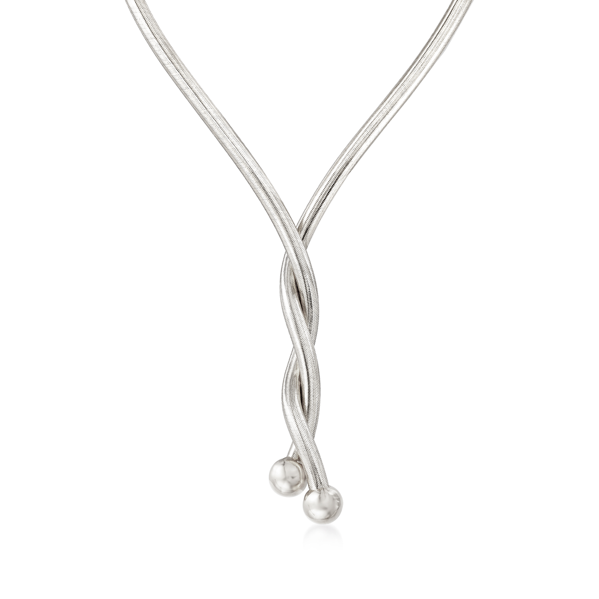 Italian Sterling Silver Flexible Four-In-One Necklace/Bracelet 