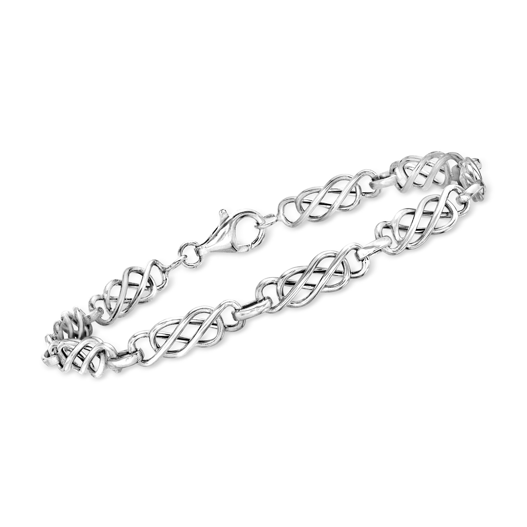 14kt White Gold Double-Infinity Link Bracelet | Ross Simons