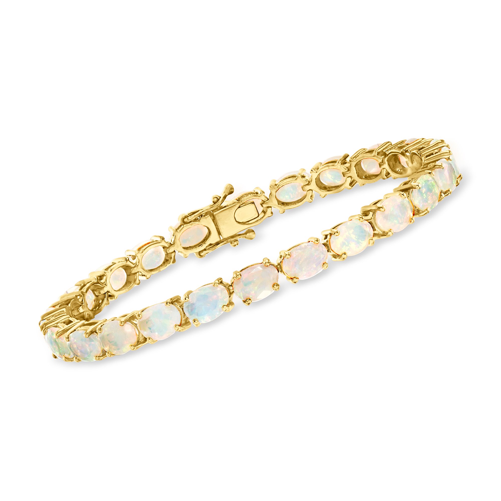 12.00 ct. t.w. Ethiopian Opal Tennis Bracelet in 18kt Gold Over