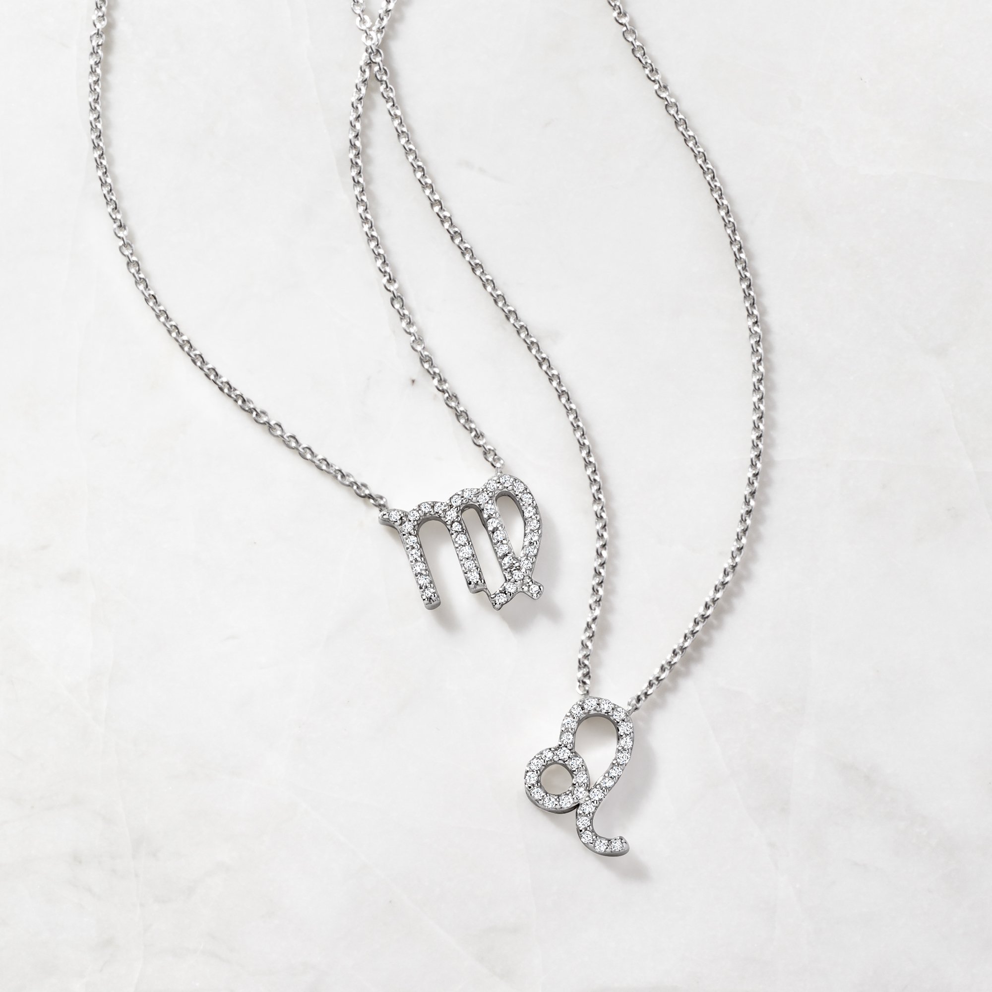 ネックレス・ペンダント ROMANTINUER SN103 NECKLACE 10 ct. t.w. Diamond Zodiac Necklace in Sterling Silver