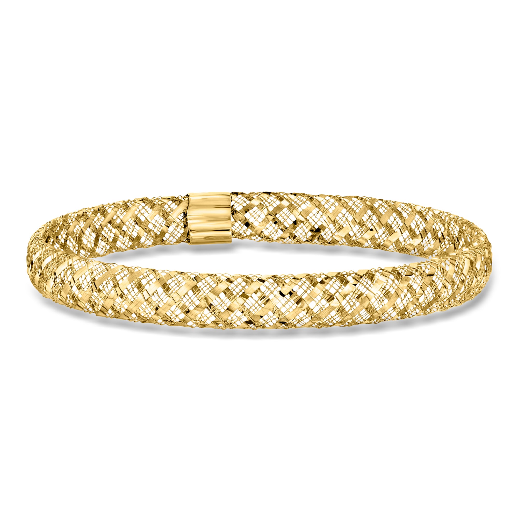 サスクワッチファブリクス MAREBITO LEAF BANGLE GOLD Italian 10kt Yellow Gold Mesh Bangle Bracelet | Ross Simons