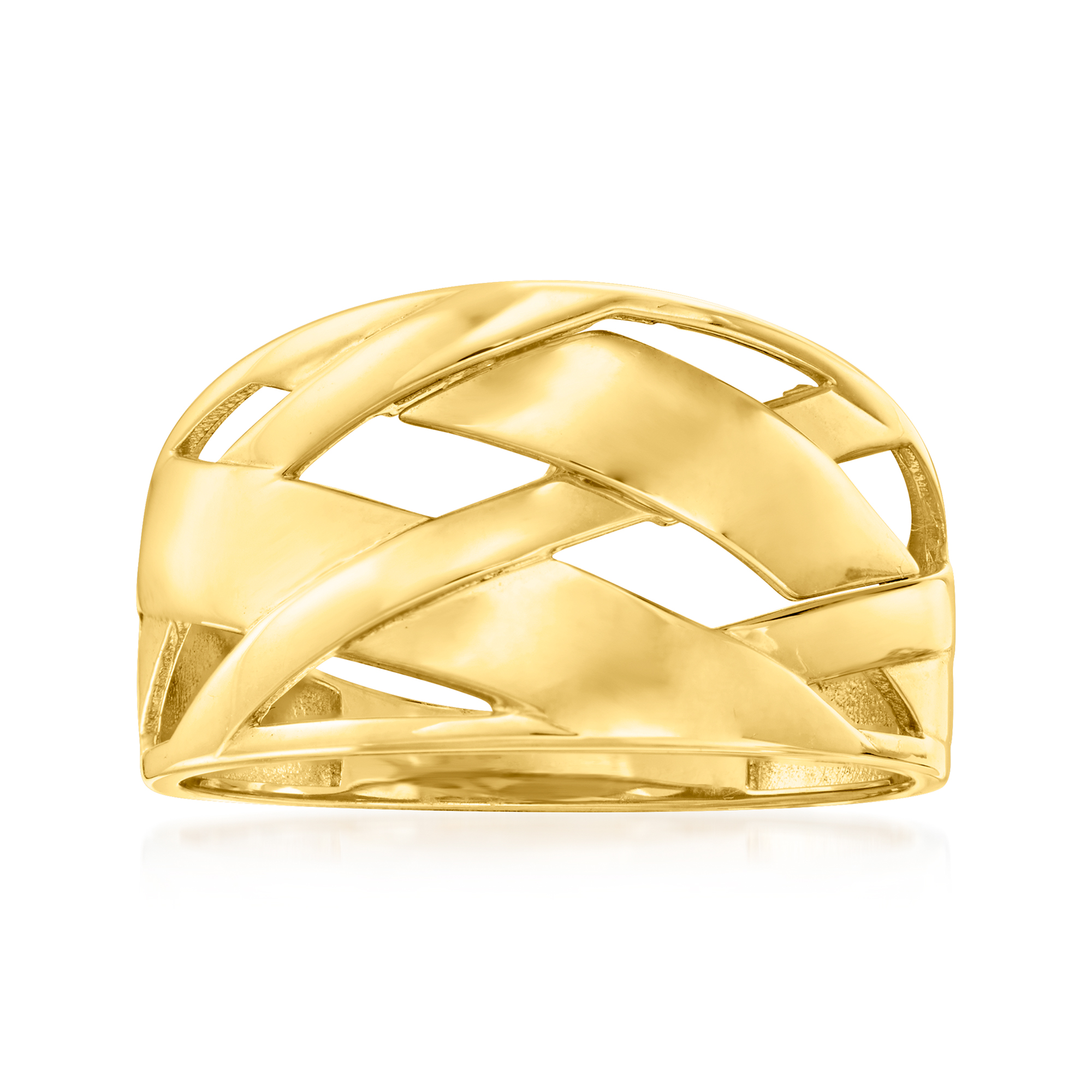 14kt Yellow Gold Open-Space Patchwork Ring | Ross-Simons