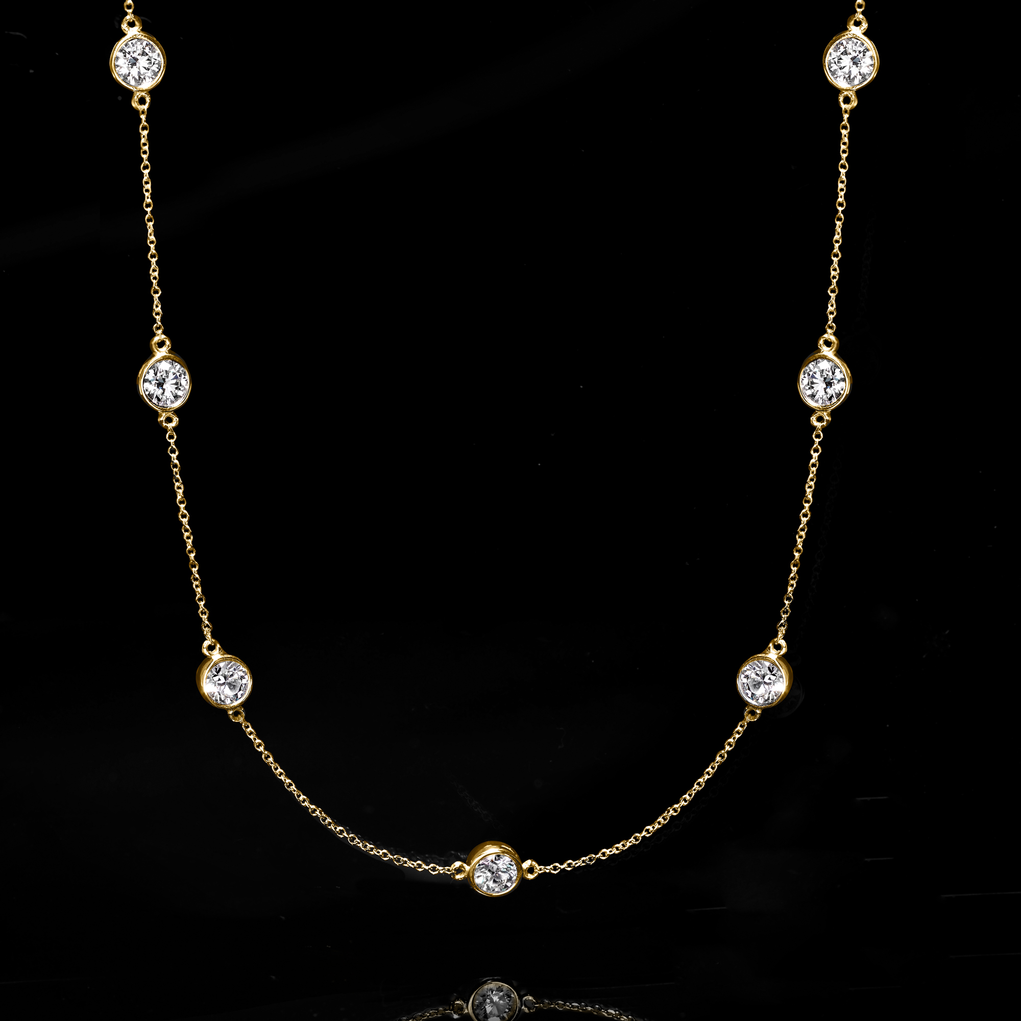5.00 ct. t.w. Lab-Grown Diamond Station Necklace in 14kt