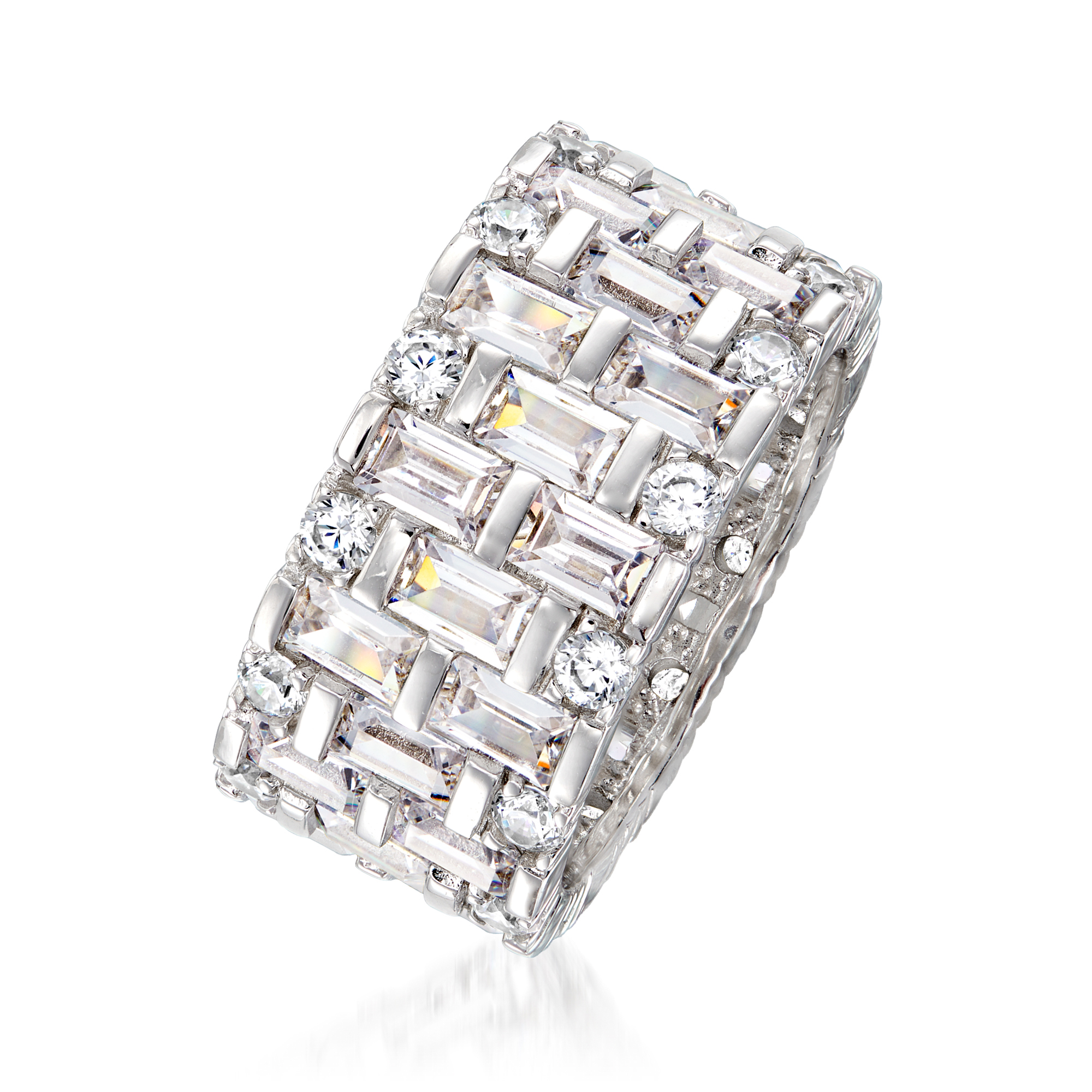 5.50 ct. t.w. Baguette and Round CZ Eternity Band in