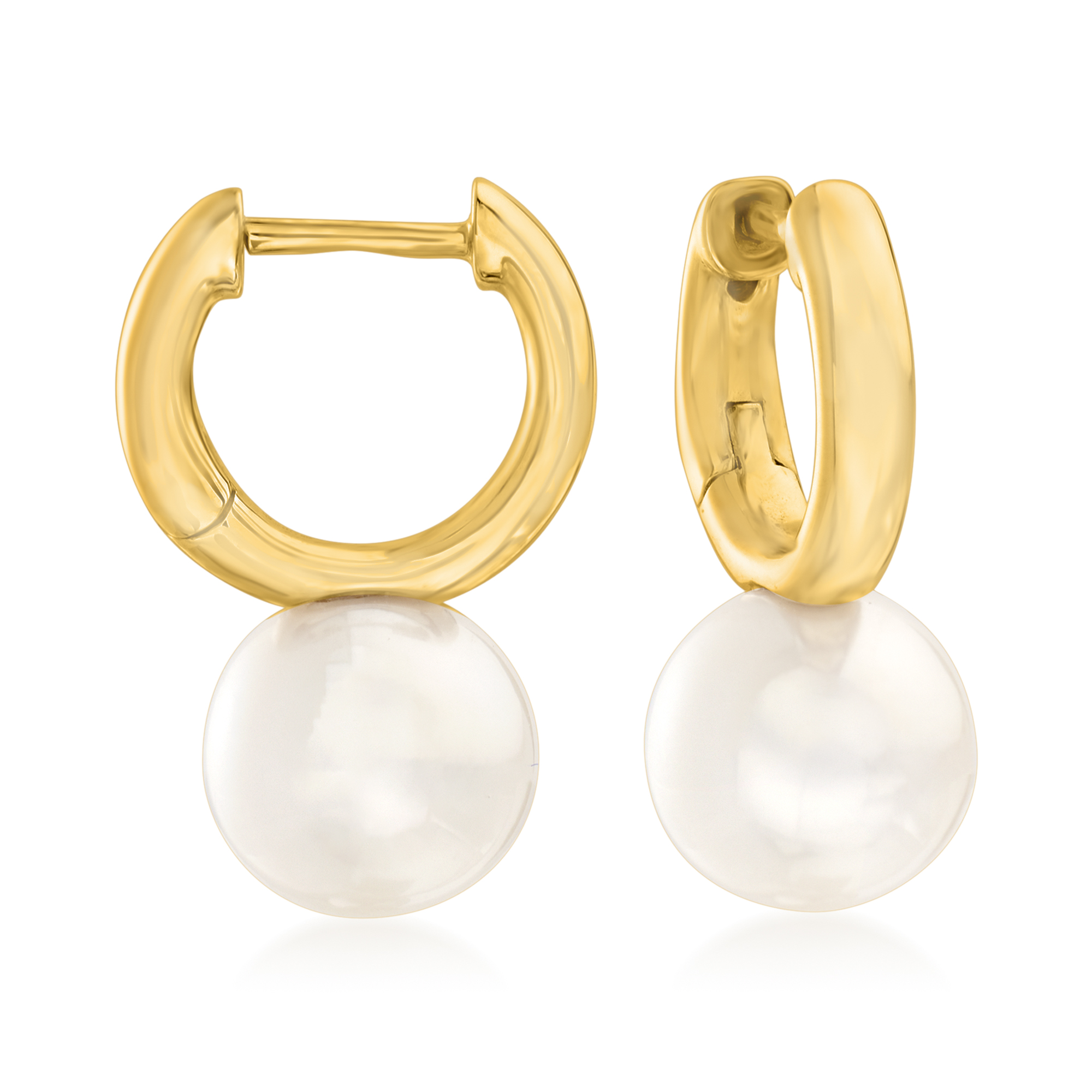 8.5-9mm Cultured Pearl Drop Earrings in 14kt Yellow Gold | Ross-Simons