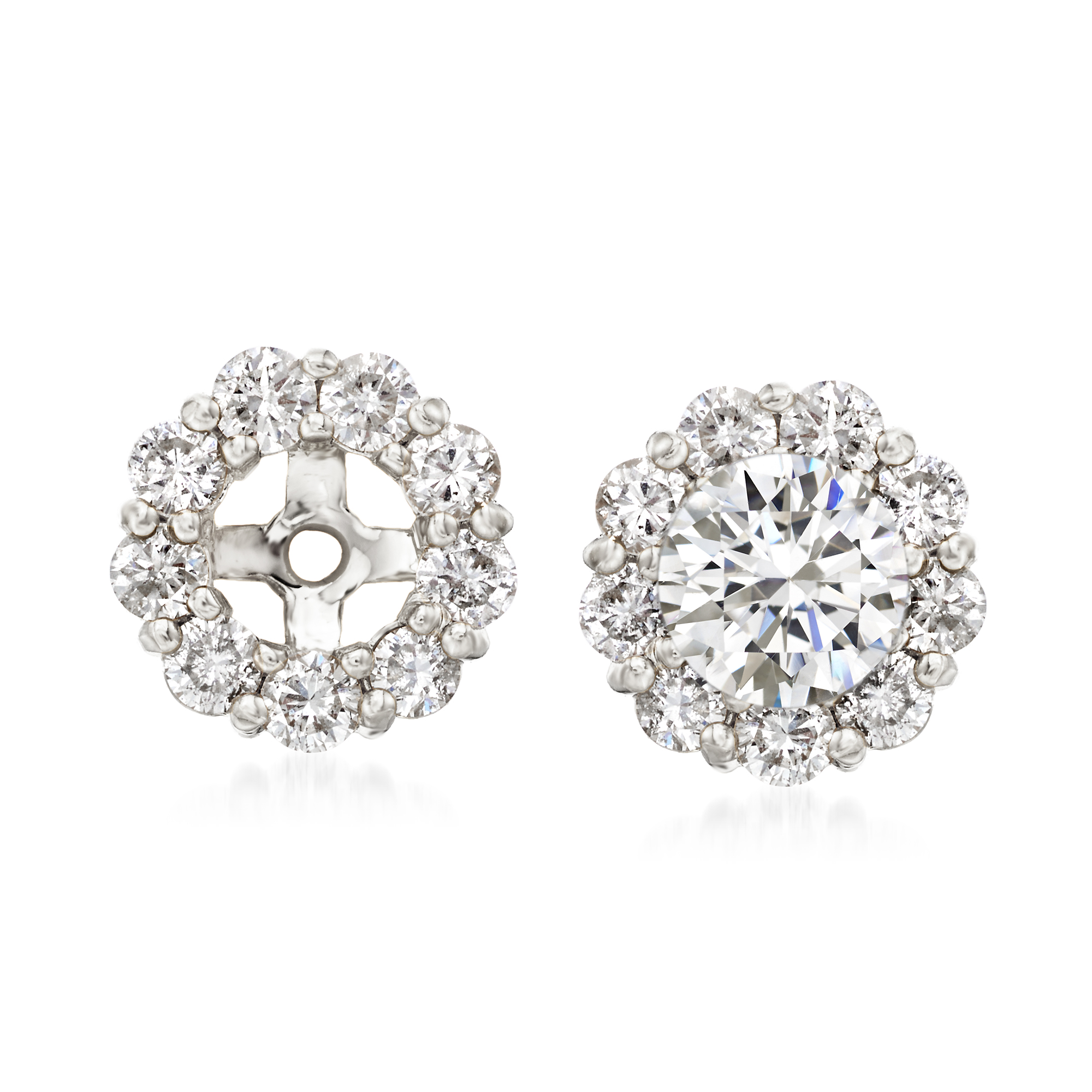 1.00 ct. t.w. Diamond Earring Jackets in 14kt White Gold | Ross-Simons