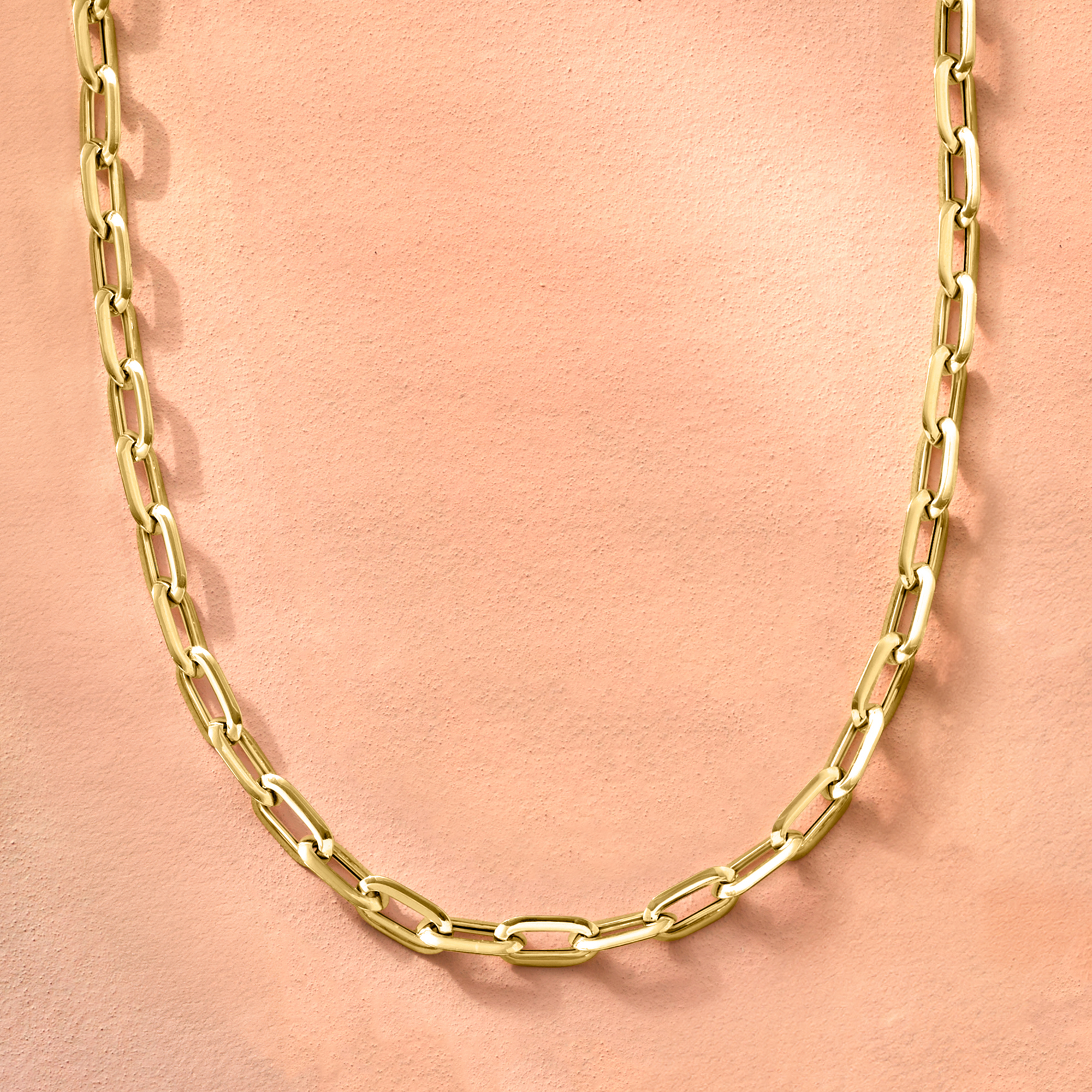 Italian 14kt Yellow Gold Paper Clip Link Necklace | Ross Simons