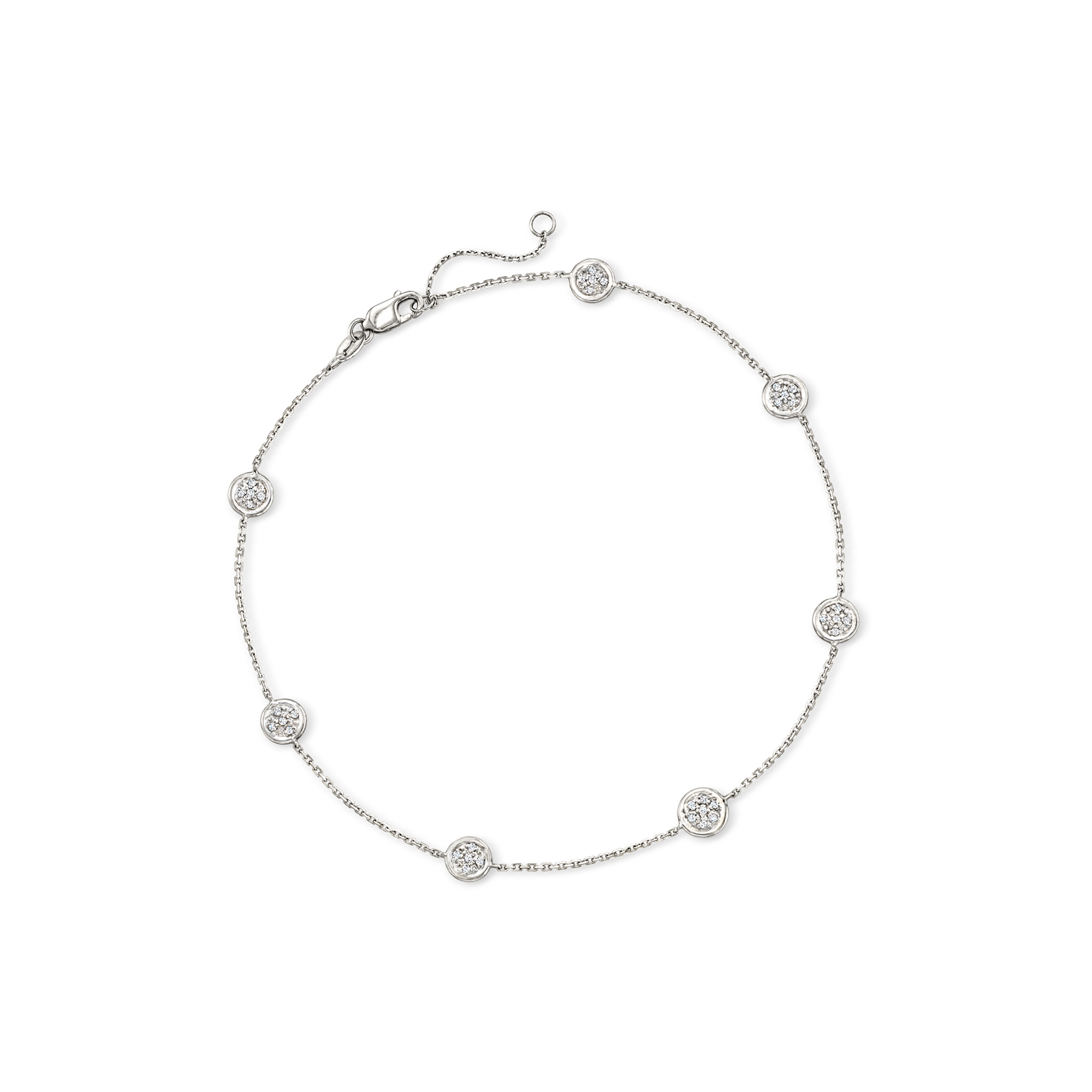 White gold diamond anklet hotsell
