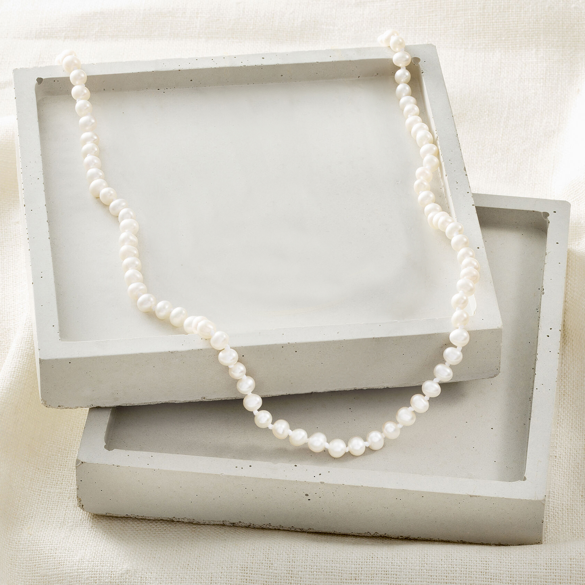 4-4.5mm Cultured Pearl Necklace in 14kt Yellow Gold | Ross Simons