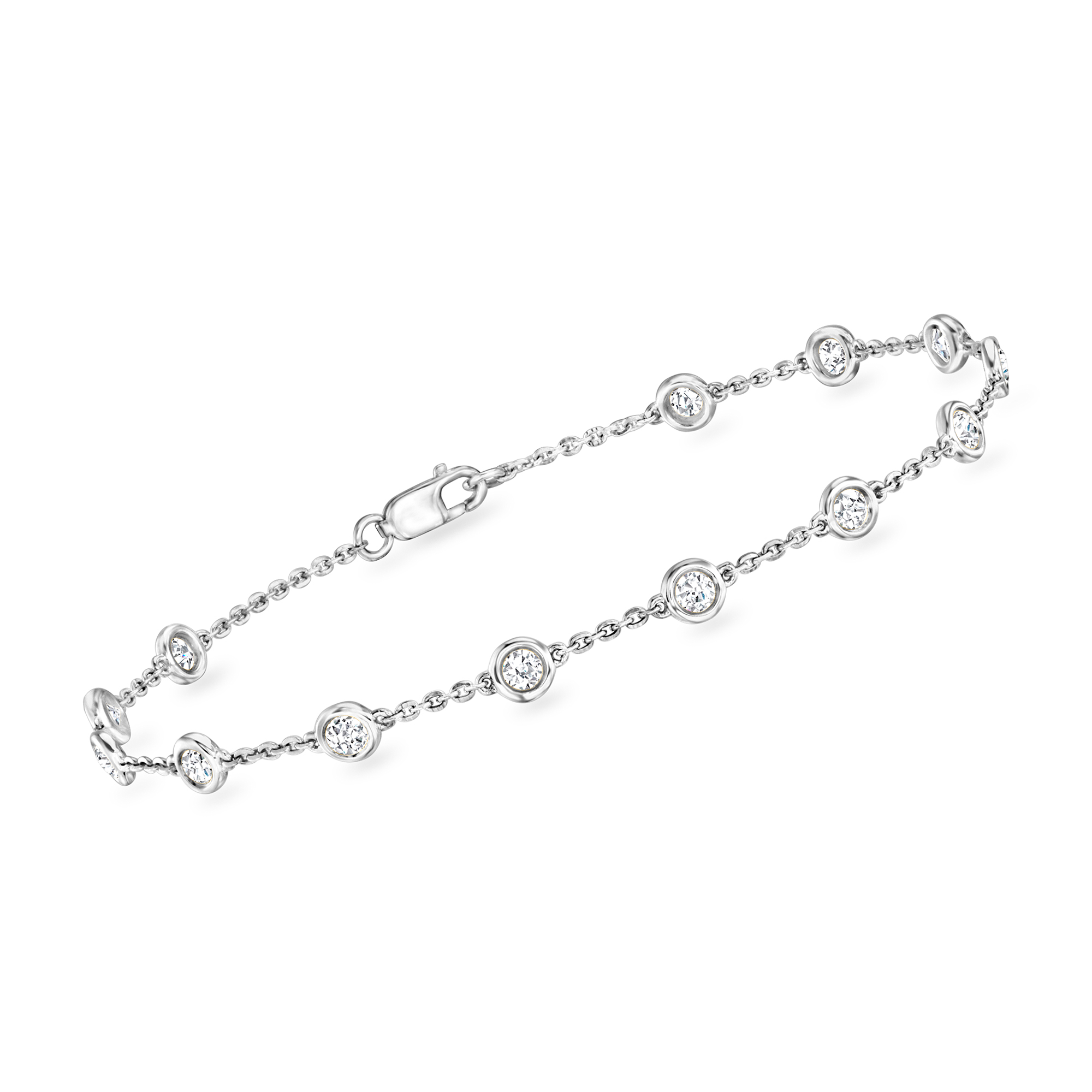 Diamond bezel station bracelet hotsell