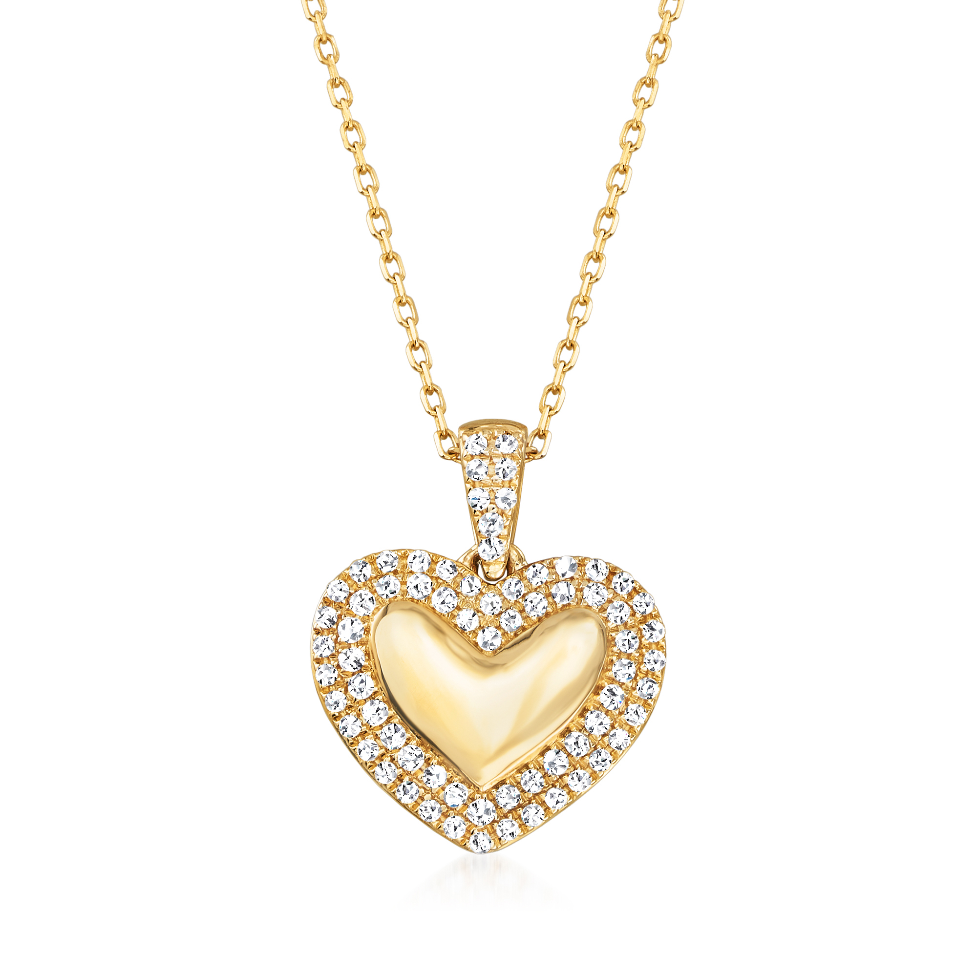 15 ct. t.w. Diamond Heart Pendant Necklace in 14kt Yellow