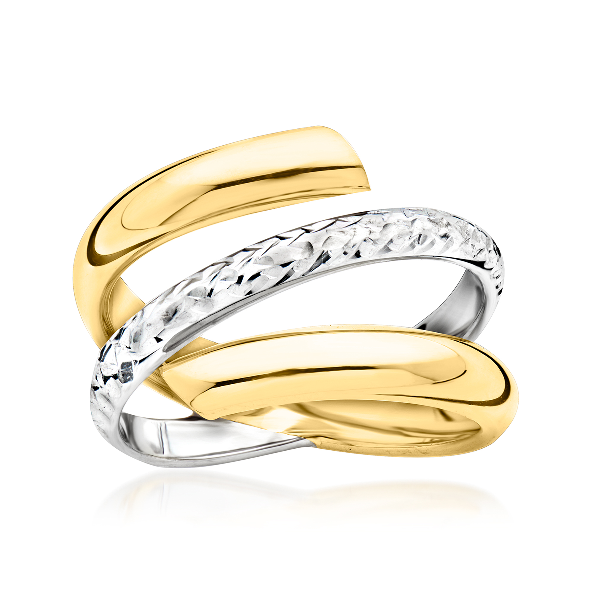 Italian 14kt Two Tone Gold Spiral Ring Ross Simons