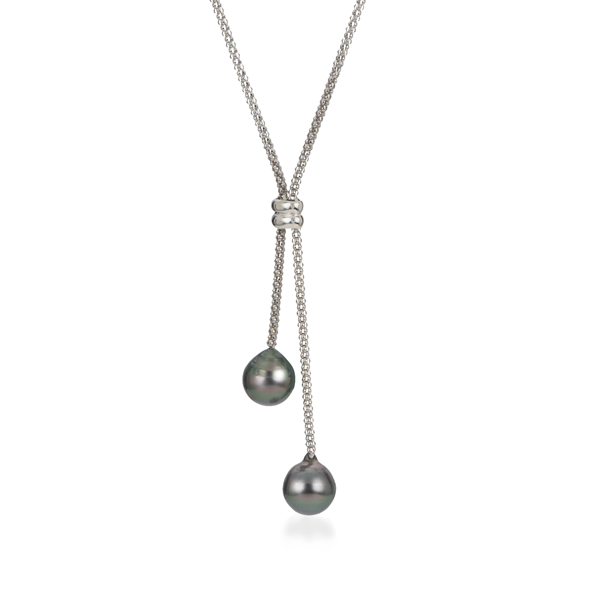 Sterling Silver Baroque Black South Sea Cultured Tahitian Pearl Necklace for Women 24 inch 