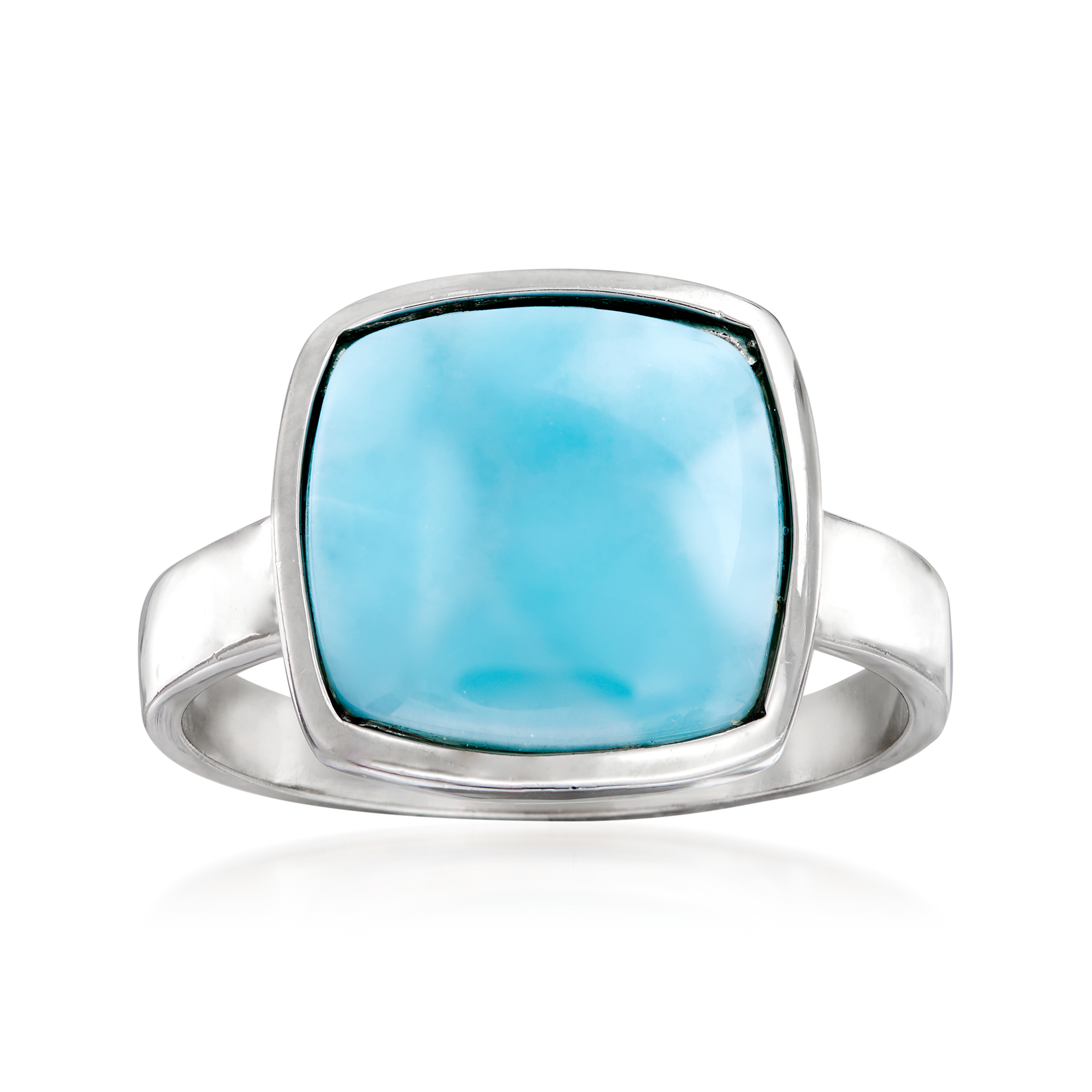 Dominican Republic Larimar Gemstone Solid 925 Sterling Silver Ring Size 8.25#KD-974