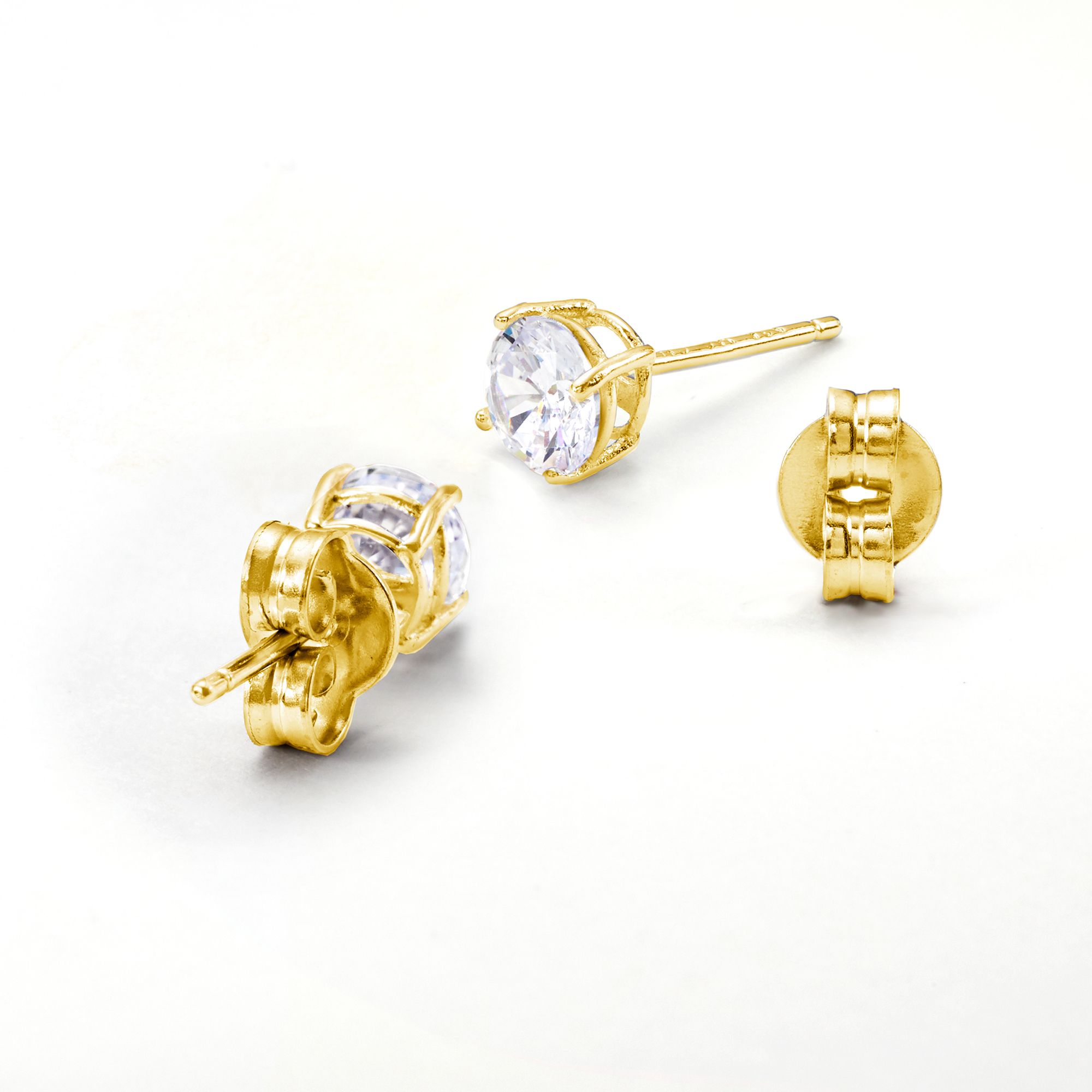 0405　両耳　3.5×21mmゴールド Italian 14kt Yellow Gold Medium 5mm Earring Backings | Ross Simons