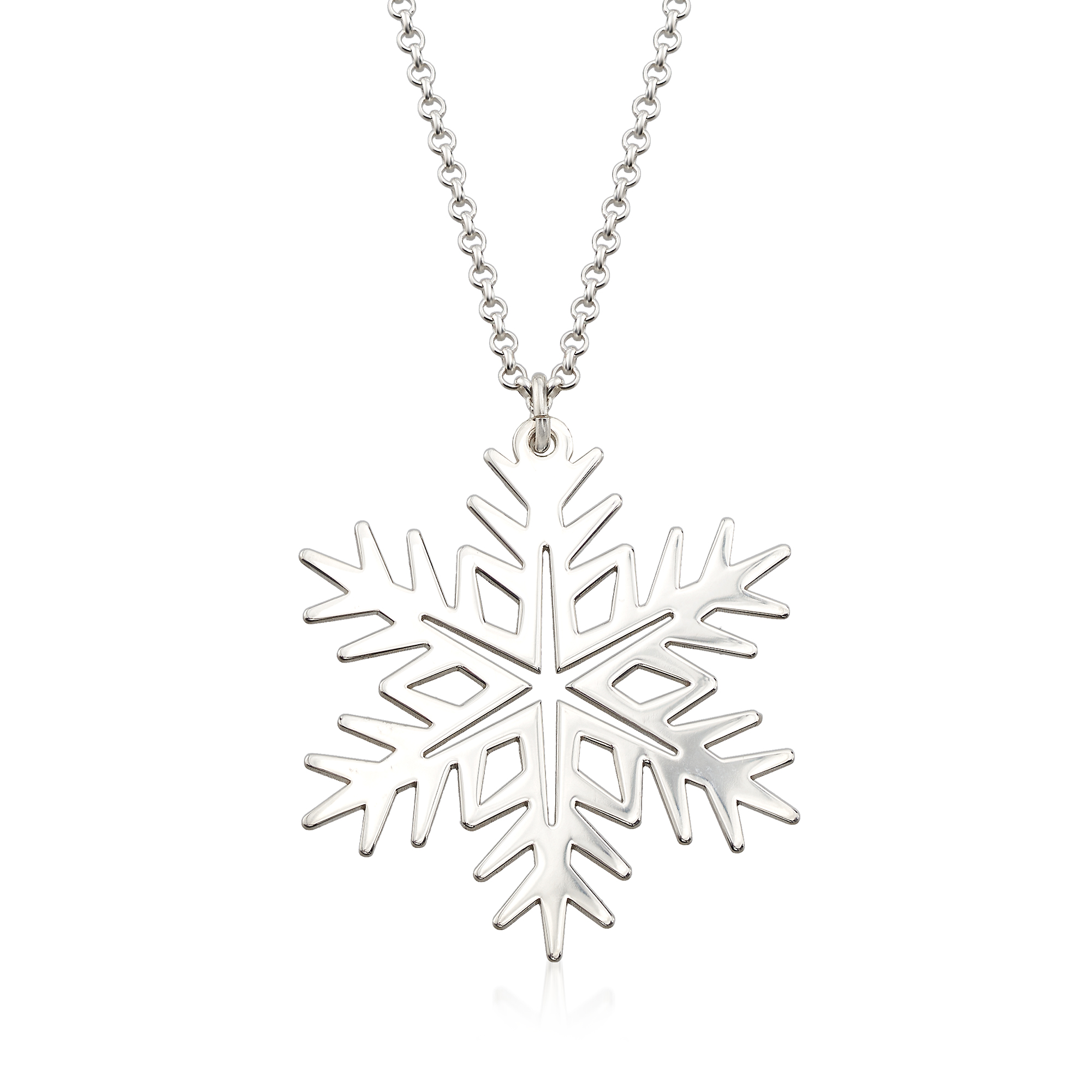 Sterling Silver Snowflake CZ Fashion Pendant Necklace #N1700-01 – BERRICLE
