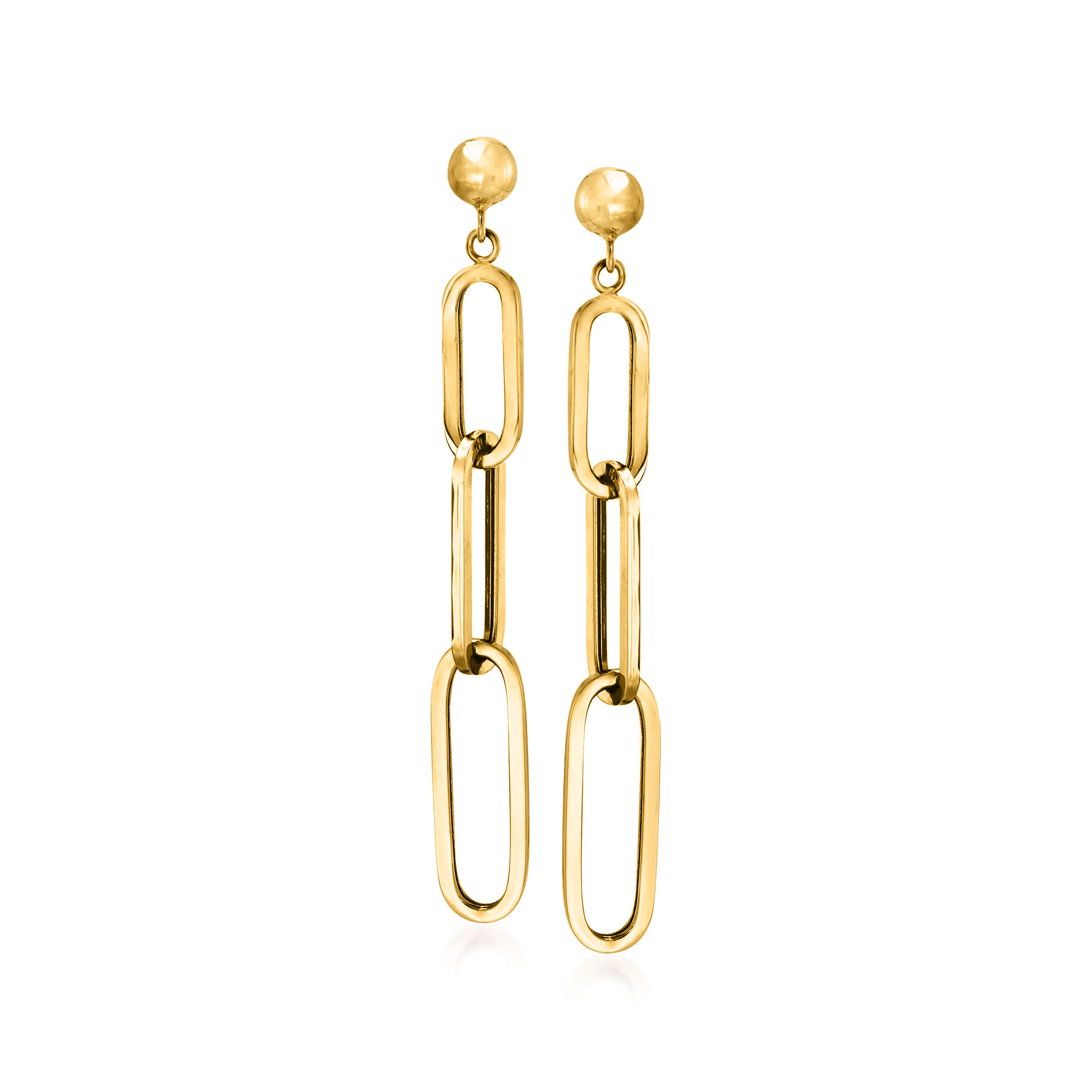 Gold paper clip earrings Clearance
