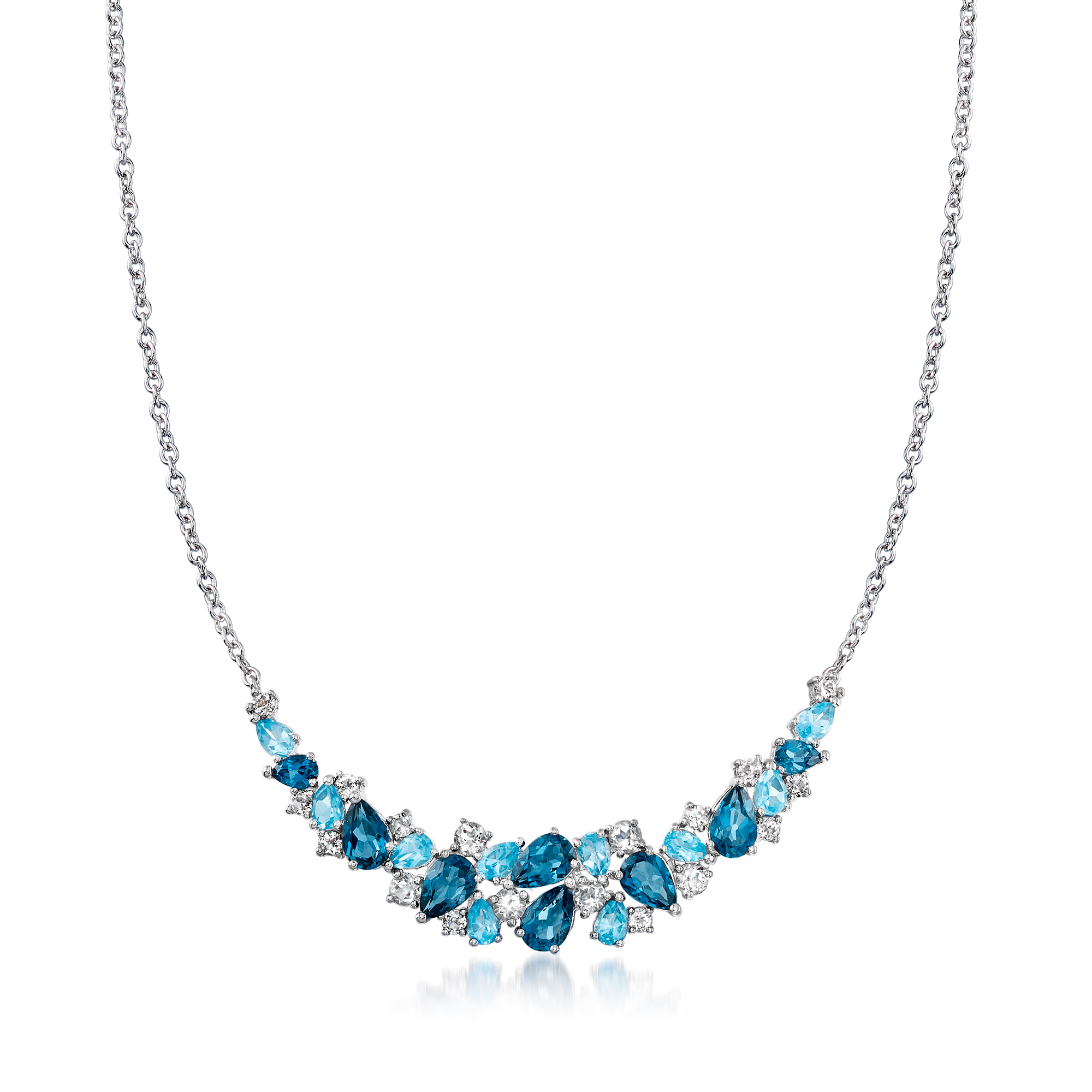 [韓国人気ジュエリー] nff blue stone silver necklace Swarovski Sterling Silver Blue Stone Necklace | TheHouseofJD.com