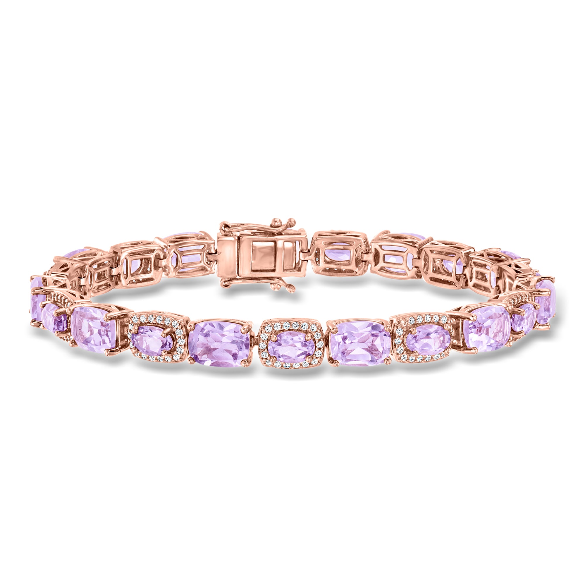 5.50 ct. t.w. Morganite Tennis Bracelet in 14kt Rose Gold Over