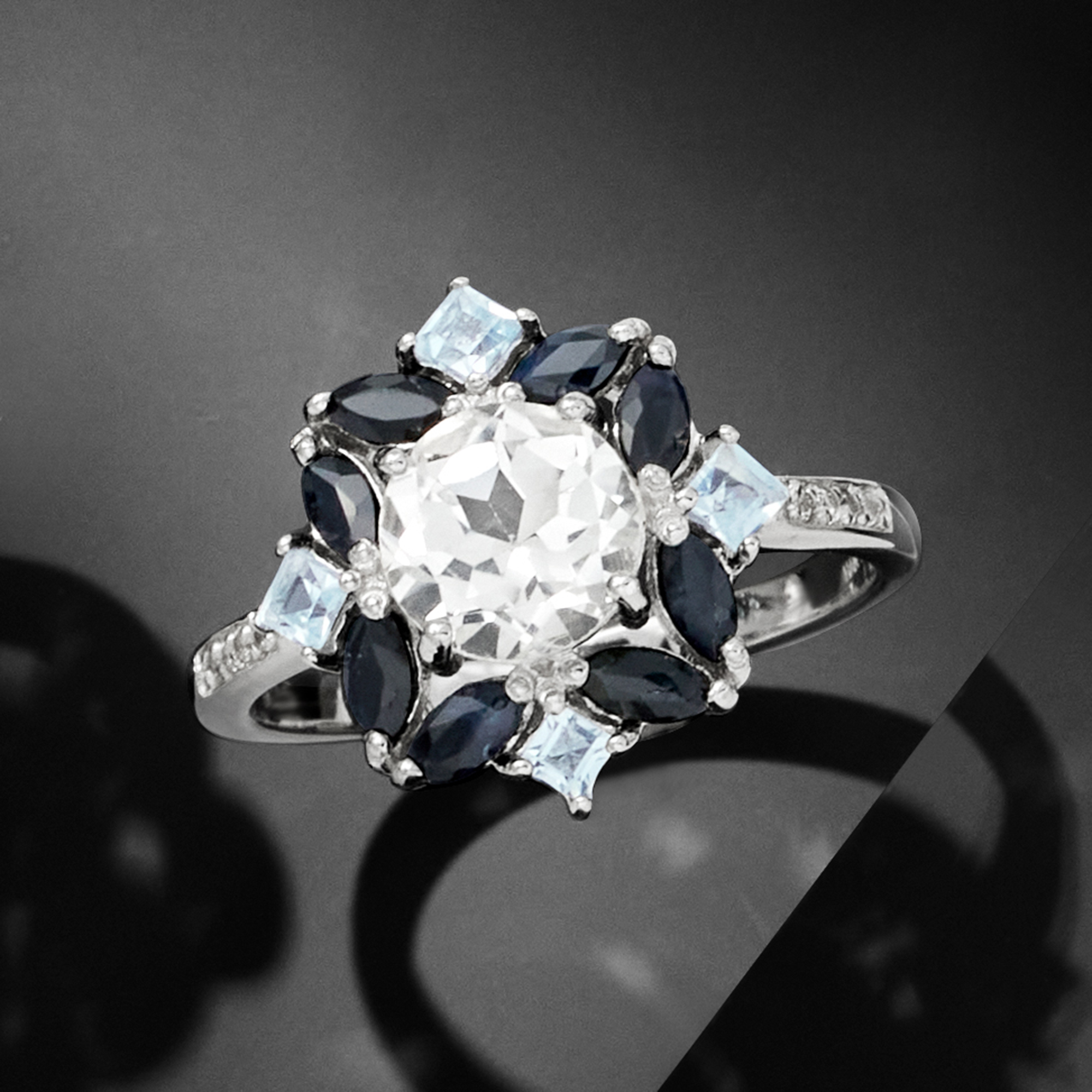 1.78 ct. t.w. White and Blue Topaz and .80 ct. t.w. Sapphire 1.78 ct. t.w. White and Blue Topaz and .80 ct. t.w. Sapphire