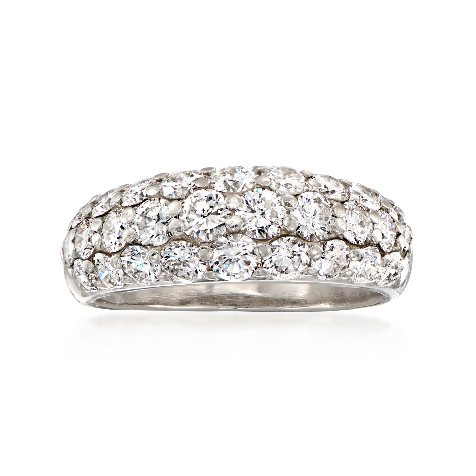 Radyクション2点です C. 1990 Vintage 2.39 ct. t.w. Diamond Three-Row Ring in Platinum