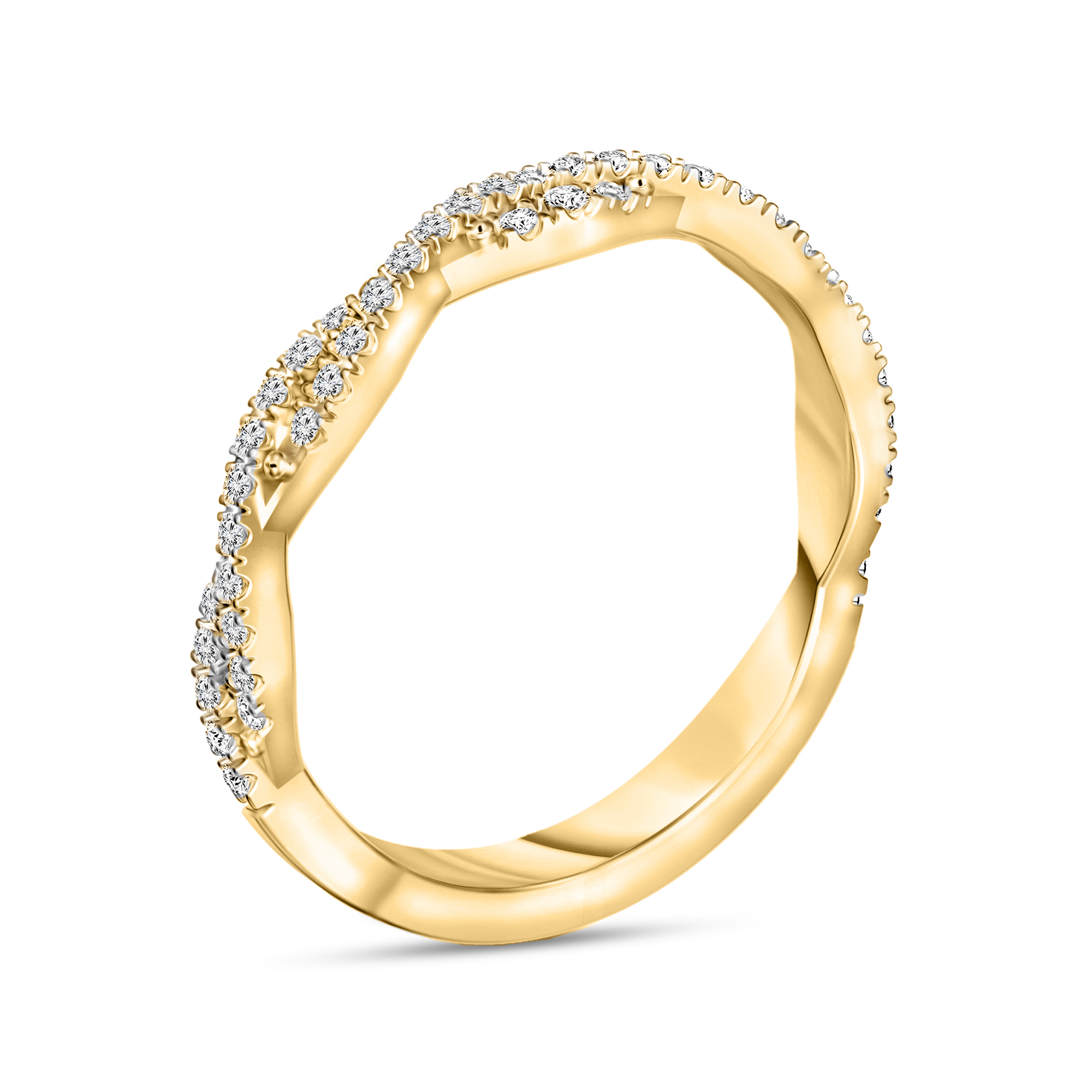 25 ct. t.w. Diamond Twist Stackable Ring in 14kt Yellow Gold. Size