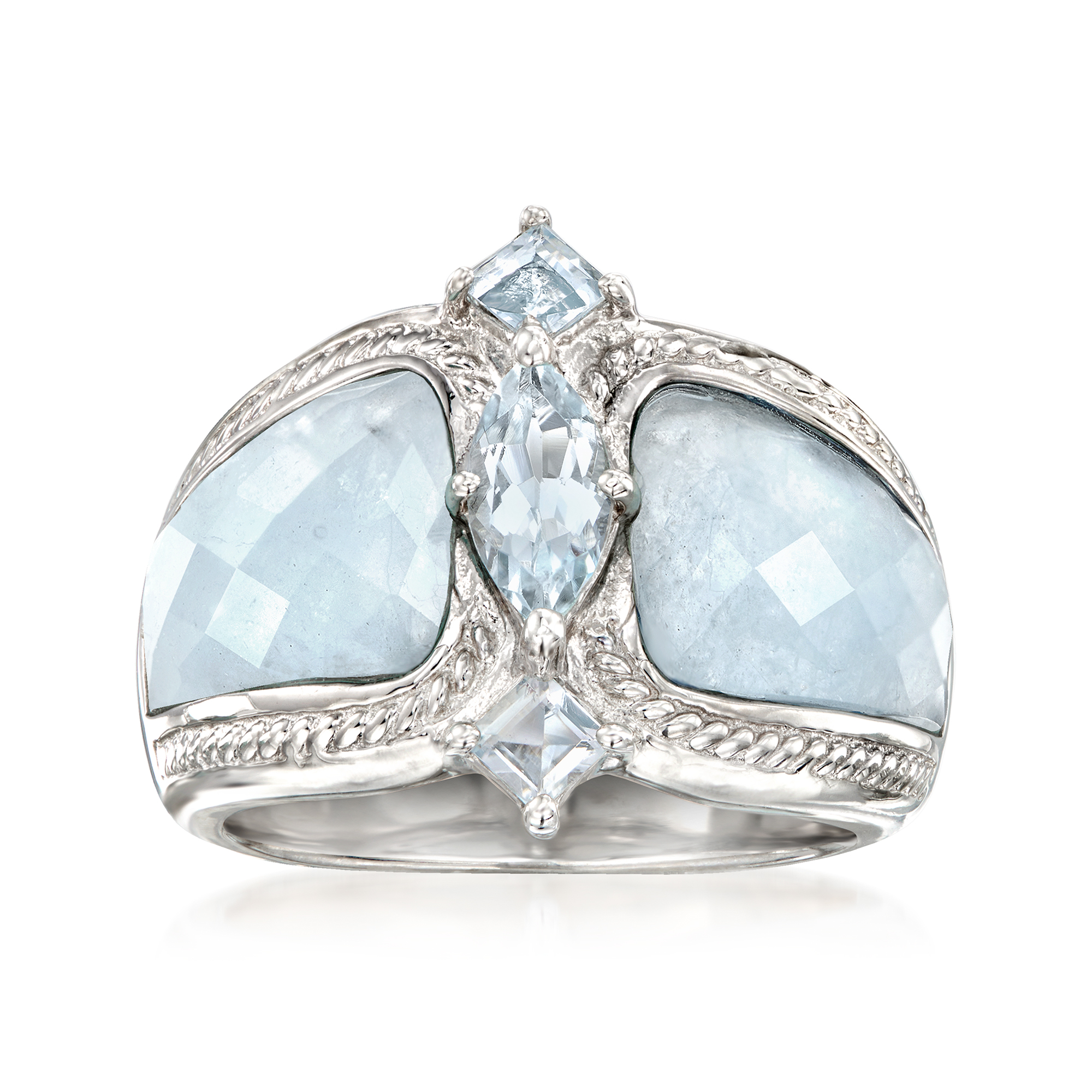 5.85 ct. t.w. Aquamarine Ring in Sterling Silver