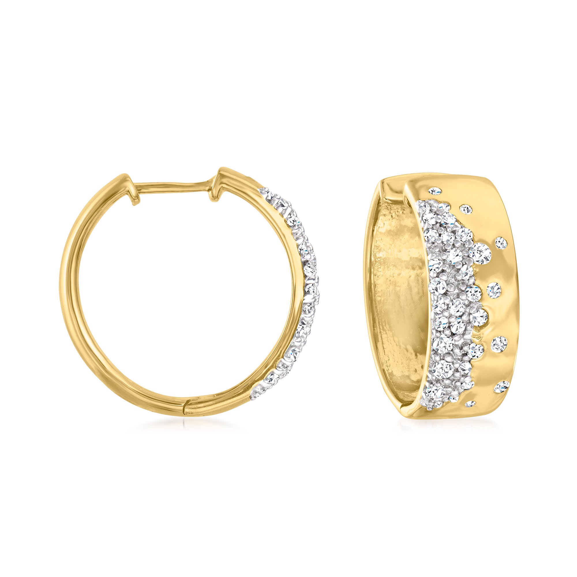 50 ct. t.w. Scattered-Diamond Hoop Earrings in 18kt Gold 50 ct. t.w. Scattered-Diamond Hoop Earrings in 18kt Gold