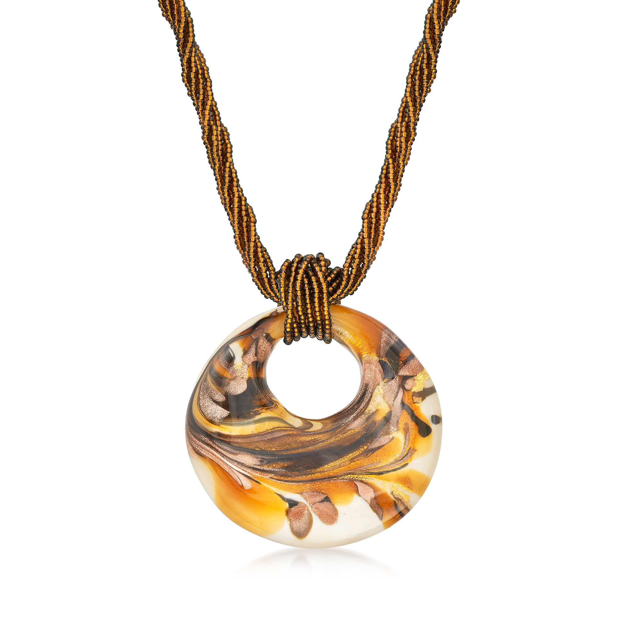 Italian Murano Glass Pendant Necklace in 18kt Gold Over Sterling ...