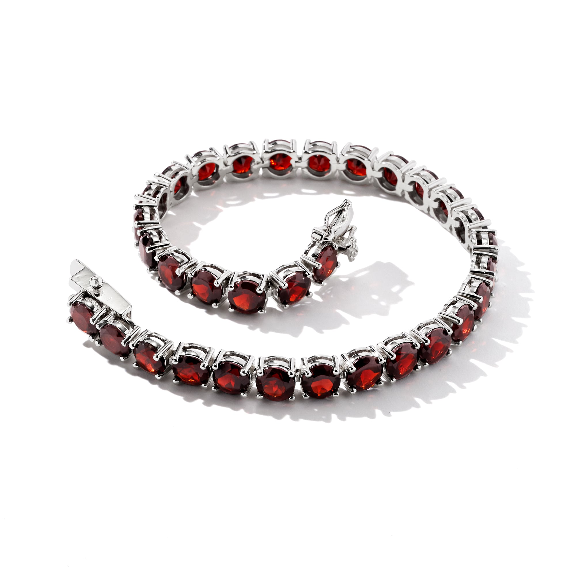 GARNET CROW シルバーブレスレット 19.20 ct. t.w. Garnet Tennis Bracelet in Sterling Silver | Ross Simons